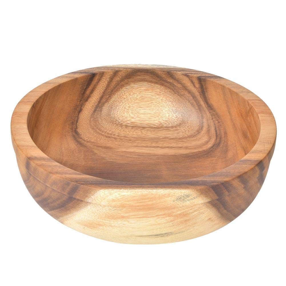 Premium Wooden Salad Bowls - Large 32.5x10.5cm Handcrafted Wooden Serving Bowls for Fruits, Vegetables, Salads | Eco-Friendly Kitchen Utensils & Tableware for Dining, Entertaining, and Healthy Meal Prep