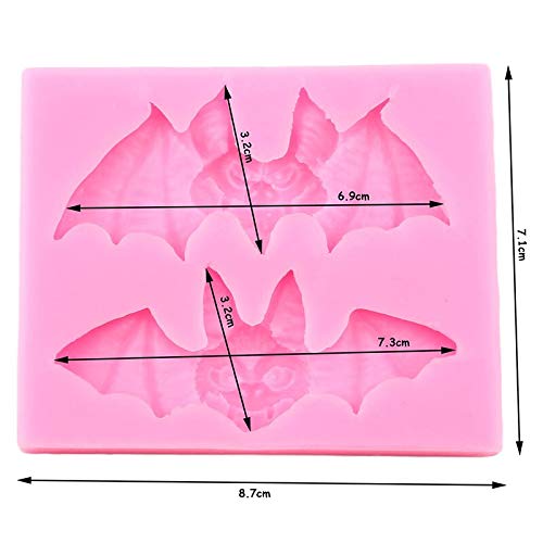 3D Halloween Bat Silicone Mold for DIY Soap, Chocolate, Candy, Fondant - Perfect for Cake Decorating, Ice Cream Toppers, Jelly Shots & Dessert Making (1pc)