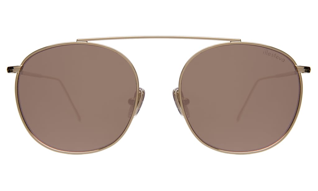 Illesteva Mykonos II Gold Sunglasses for Women – Premium UV Protection, Stylish Round Frame – Perfect for Beach, Travel & Outdoor Activities