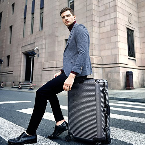 Durable Aluminum Frame PC Hardshell Suitcase with TSA Lock & 360° Spinner Wheels - 28 Inch Checked Luggage for International Travel & Business Trips