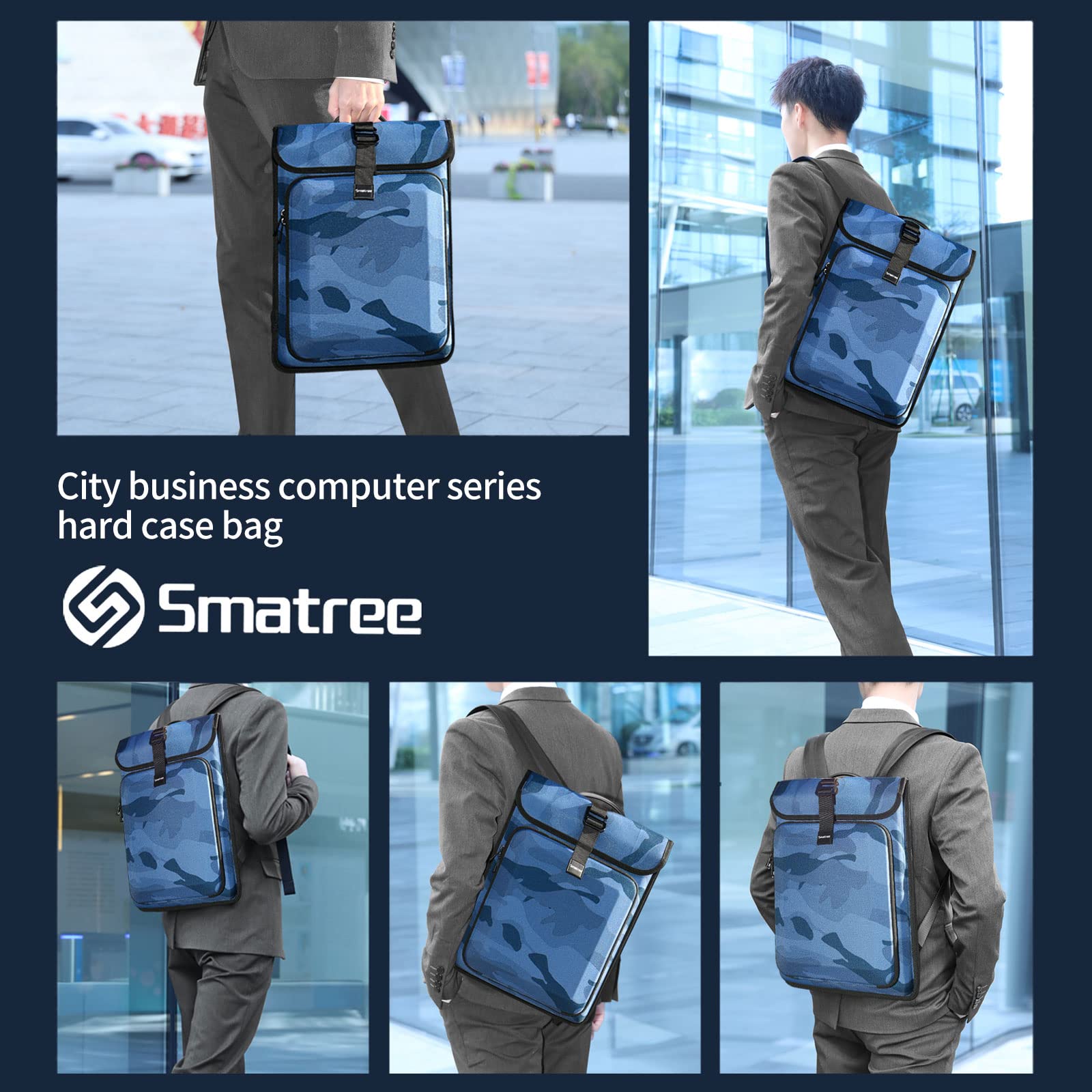 Smatree 16 Inch Durable Laptop Backpack for MacBook Pro 2021-2023 (A2485/A2991/A2780), Lenovo Yoga 7i/7, Dell Inspiron 16/16 Plus - Water-Resistant Travel Backpack with Padded Compartment (Navy Blue) | Perfect for Business Trips, College & Daily Commute