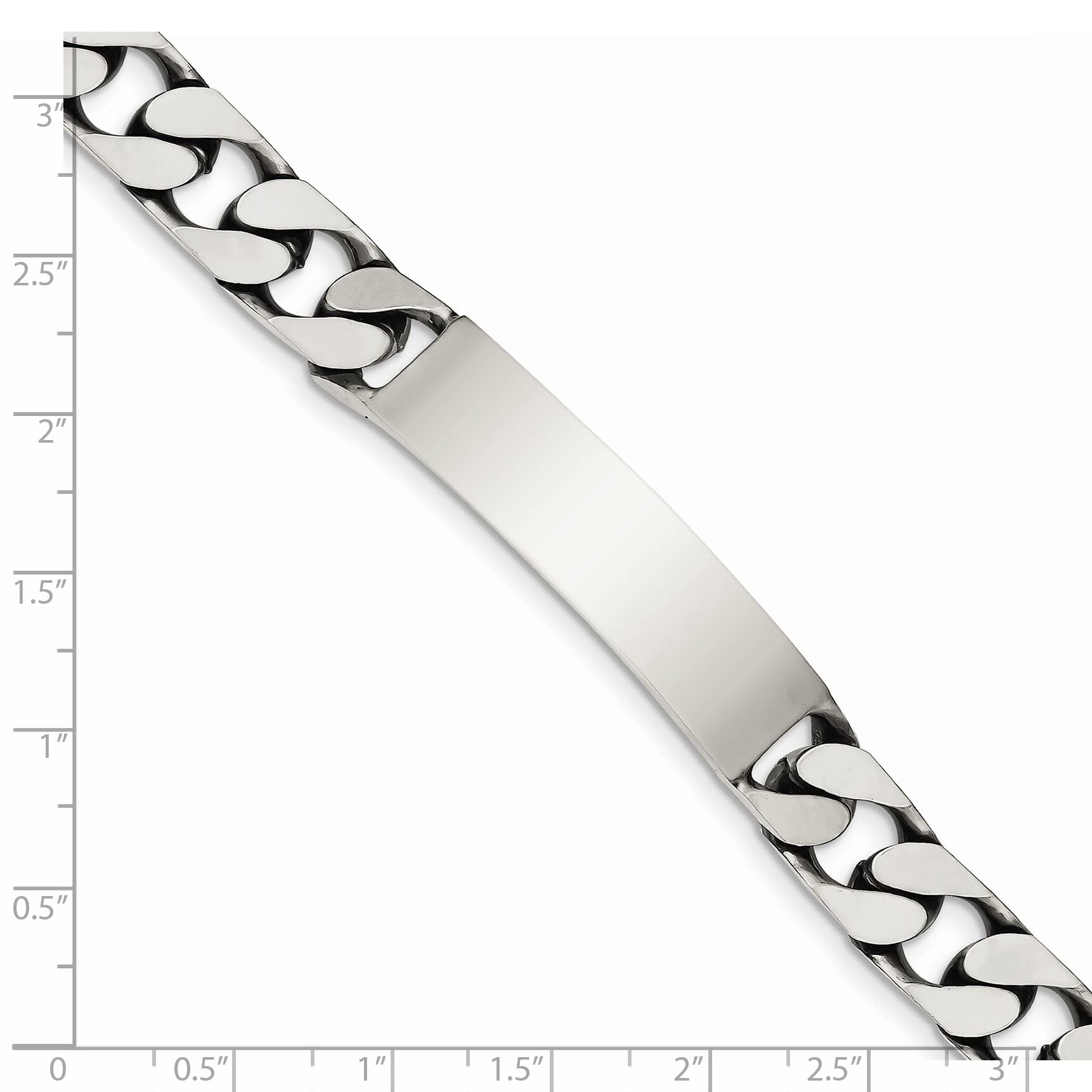 FindingKing Sterling Silver Curb ID Bracelet 7.5