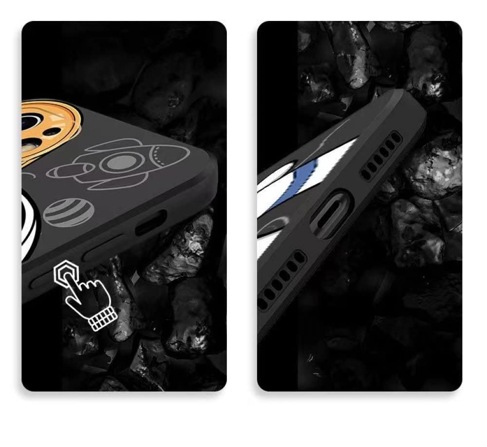 **Astronaut Phone Case for iPhone 13 12 11 Pro Max XS Max XR X 8 7 Plus - Soft Silicone Bumper Cover with Lanyard - Cute & Durable for Everyday Use**