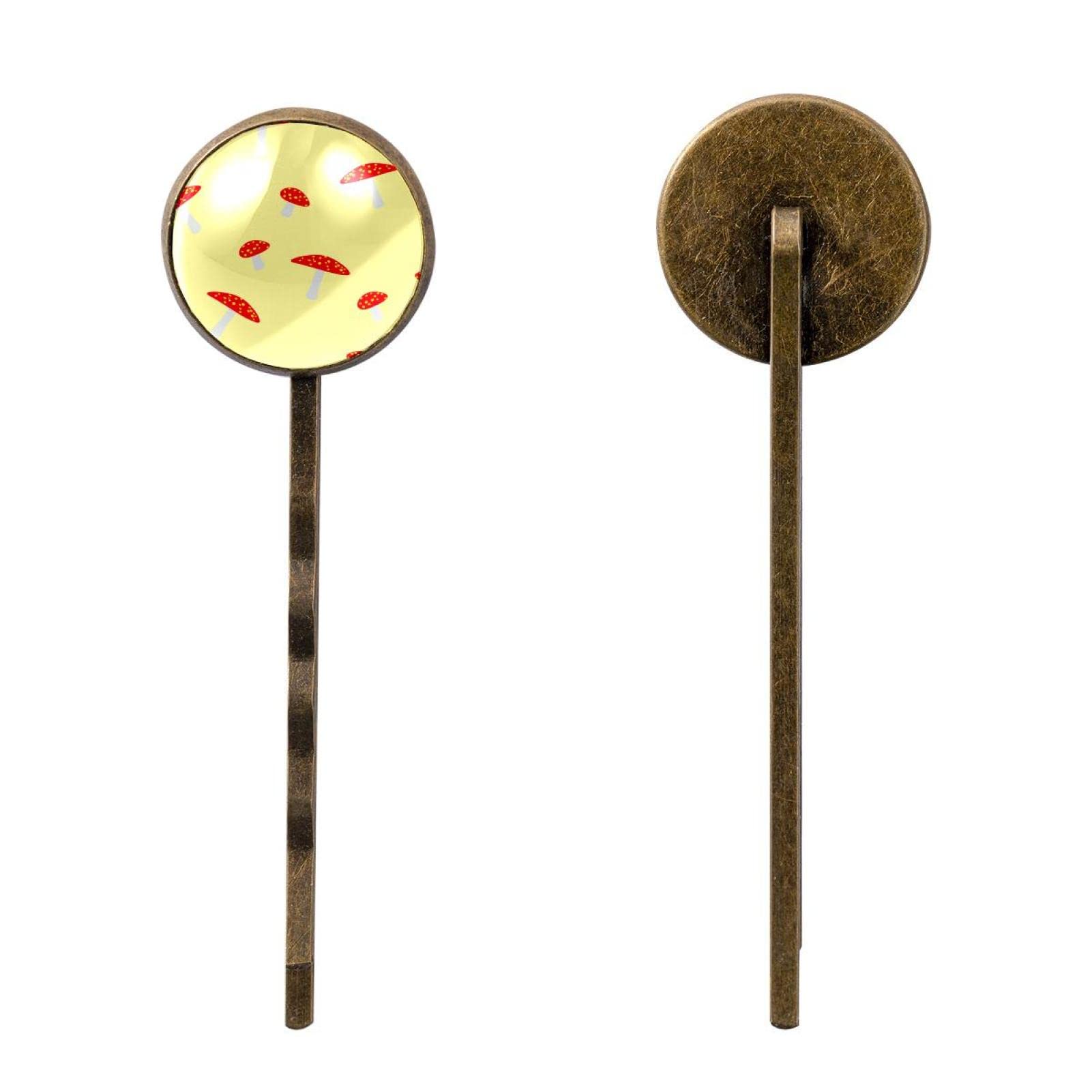Vintage Metal Hair Clips 4pcs - Retro Hairpins for Women & Girls - Mushroom Yellow Hair Accessories for Party & Daily Use