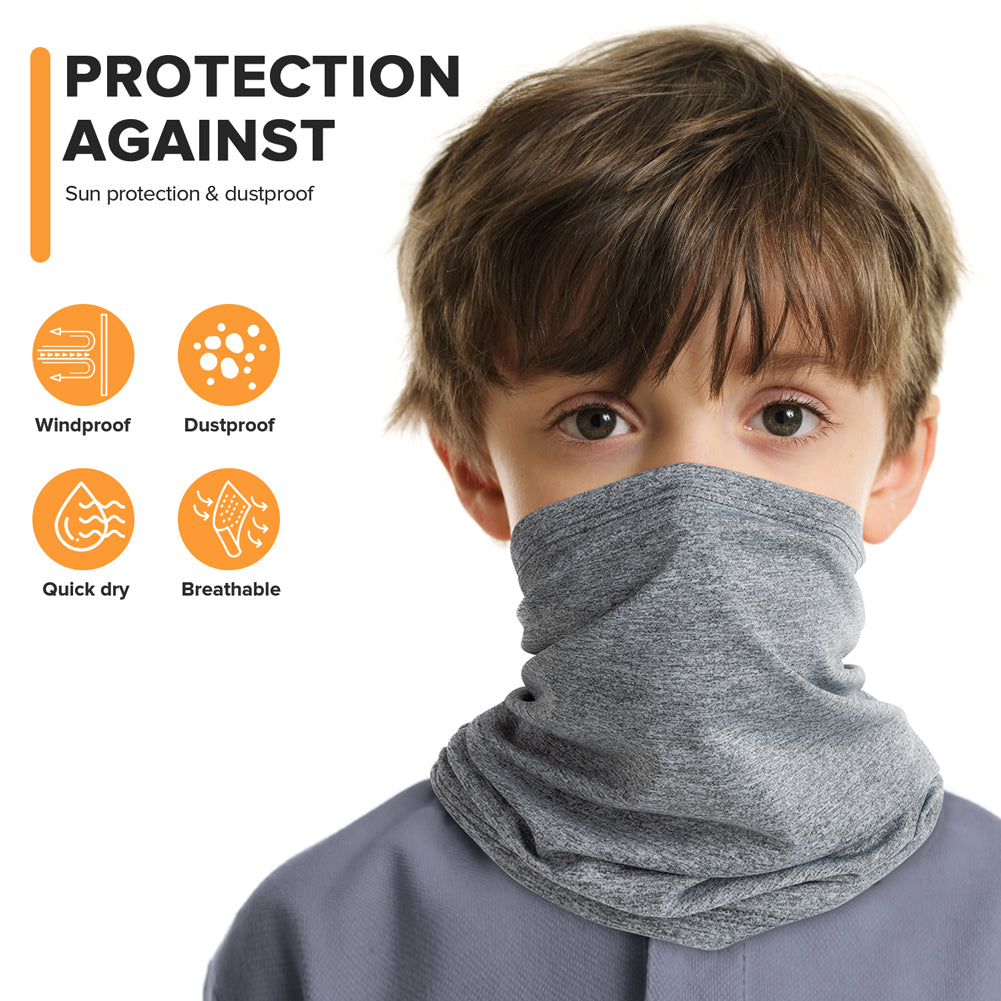 TJKL102 (3 Pack) Kids Bandanas & Neck Gaiters - Soft Cotton Face Coverings for Outdoor Play, Sports & Sun Protection - Unisex Children's Fashion Accessories for Hiking, Cycling & School Activities