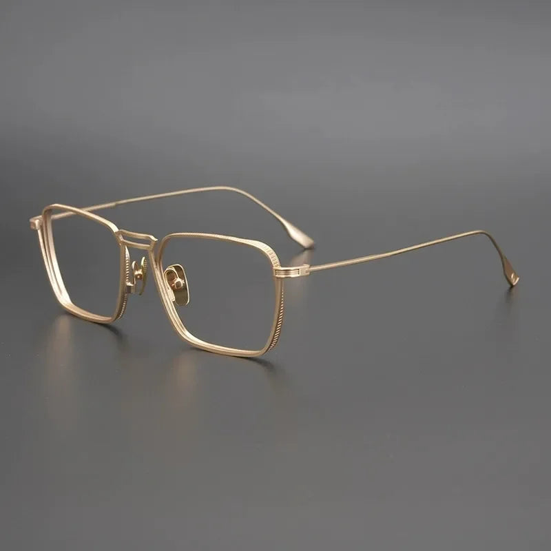 Aror Men's Full Rim Square Double Bridge Titanium Eyeglasses 49125 - Lightweight Durable Frame for Work, Reading & Driving - Premium Titanium Glasses for Men