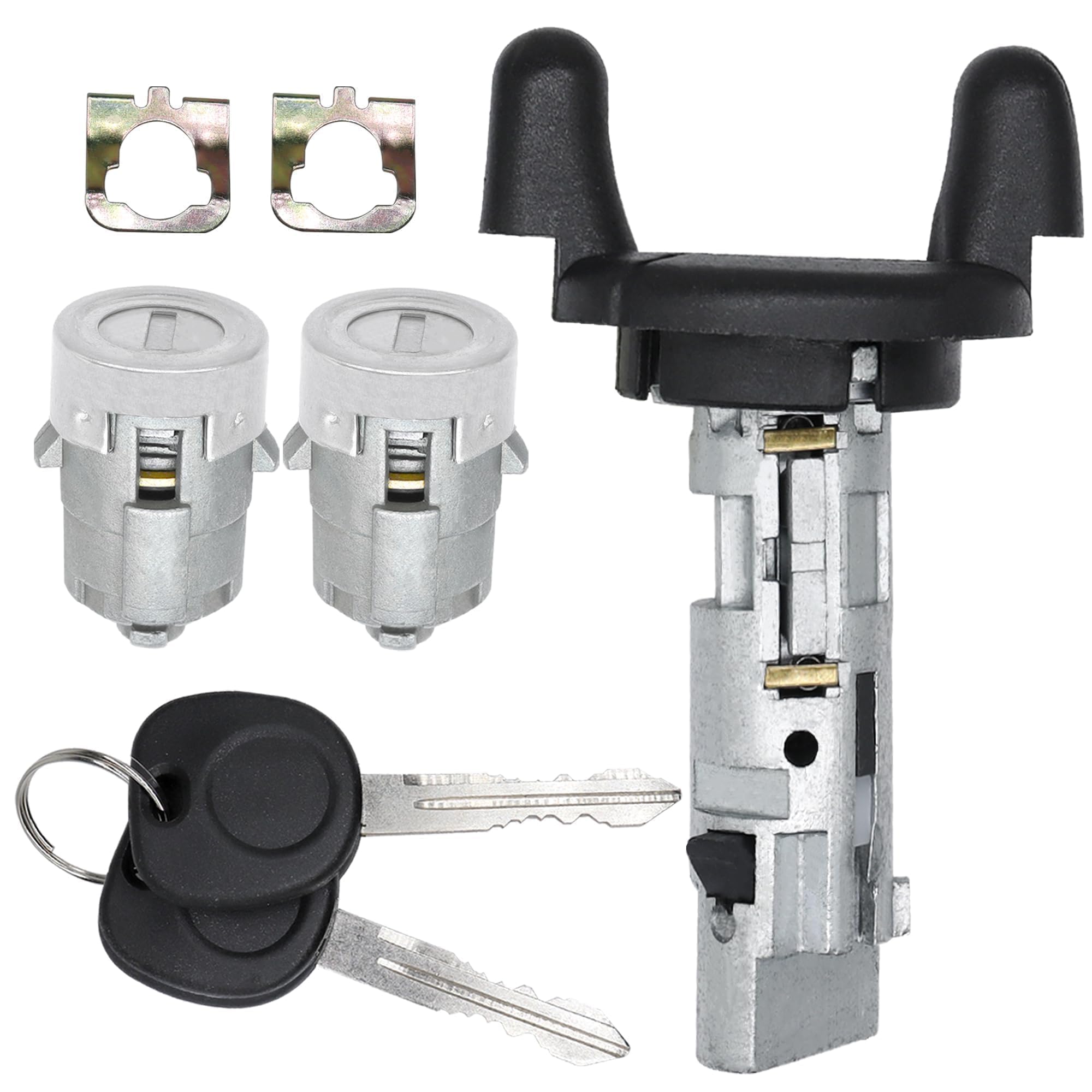 Ignition Switch Lock Cylinder & Front Door Lock Cylinder with Keys - Compatible with Chevy Silverado, Suburban, Tahoe & GMC Sierra, Yukon (1999-2000) - Replaces 704600, 702912, 598007 - Perfect for Car Lock Replacement & Security Upgrade