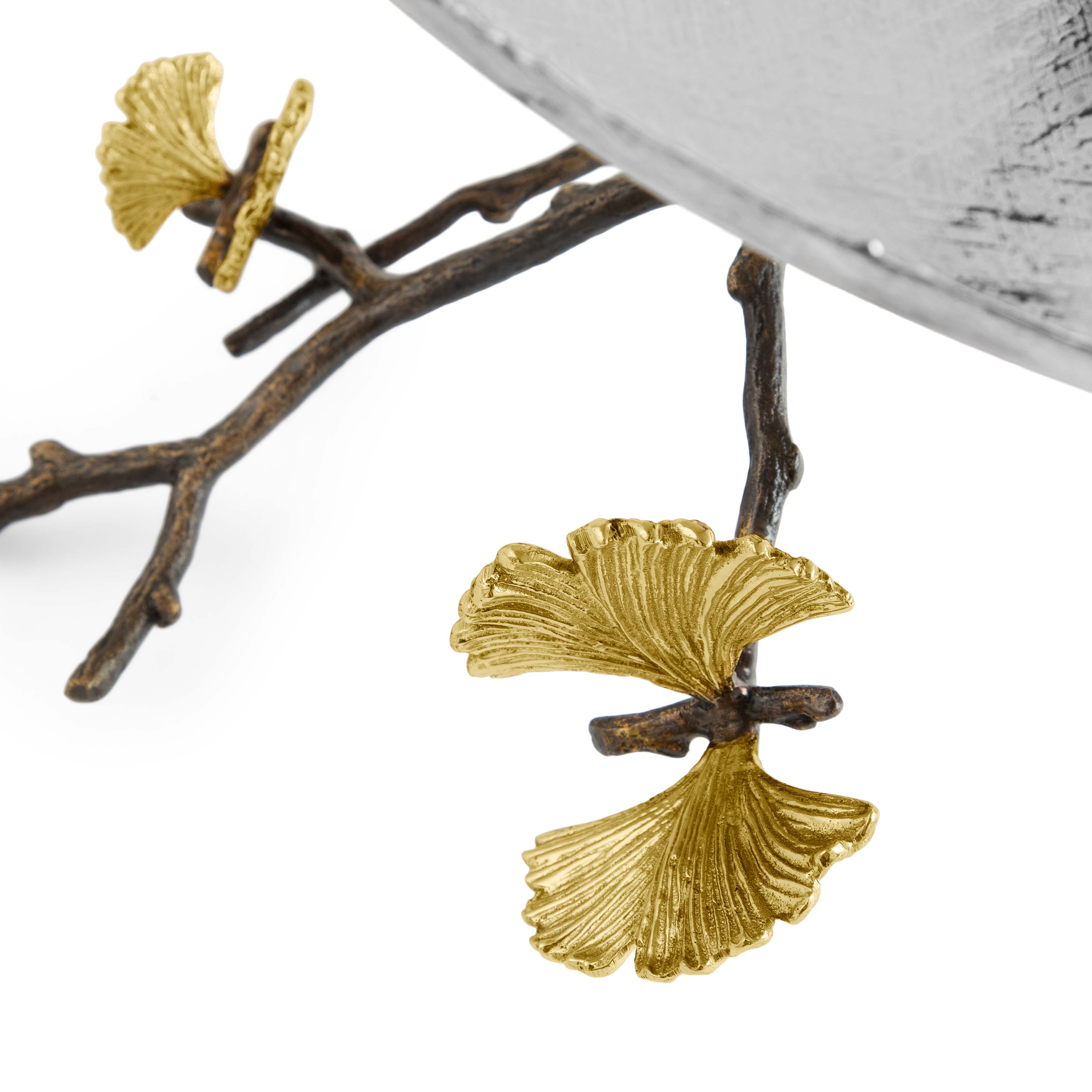 Butterfly Ginkgo 2 Tier Shelf - Decorative Display Stand for Home Decor, Books & Plants | Perfect for Living Room, Bedroom or Office Organization