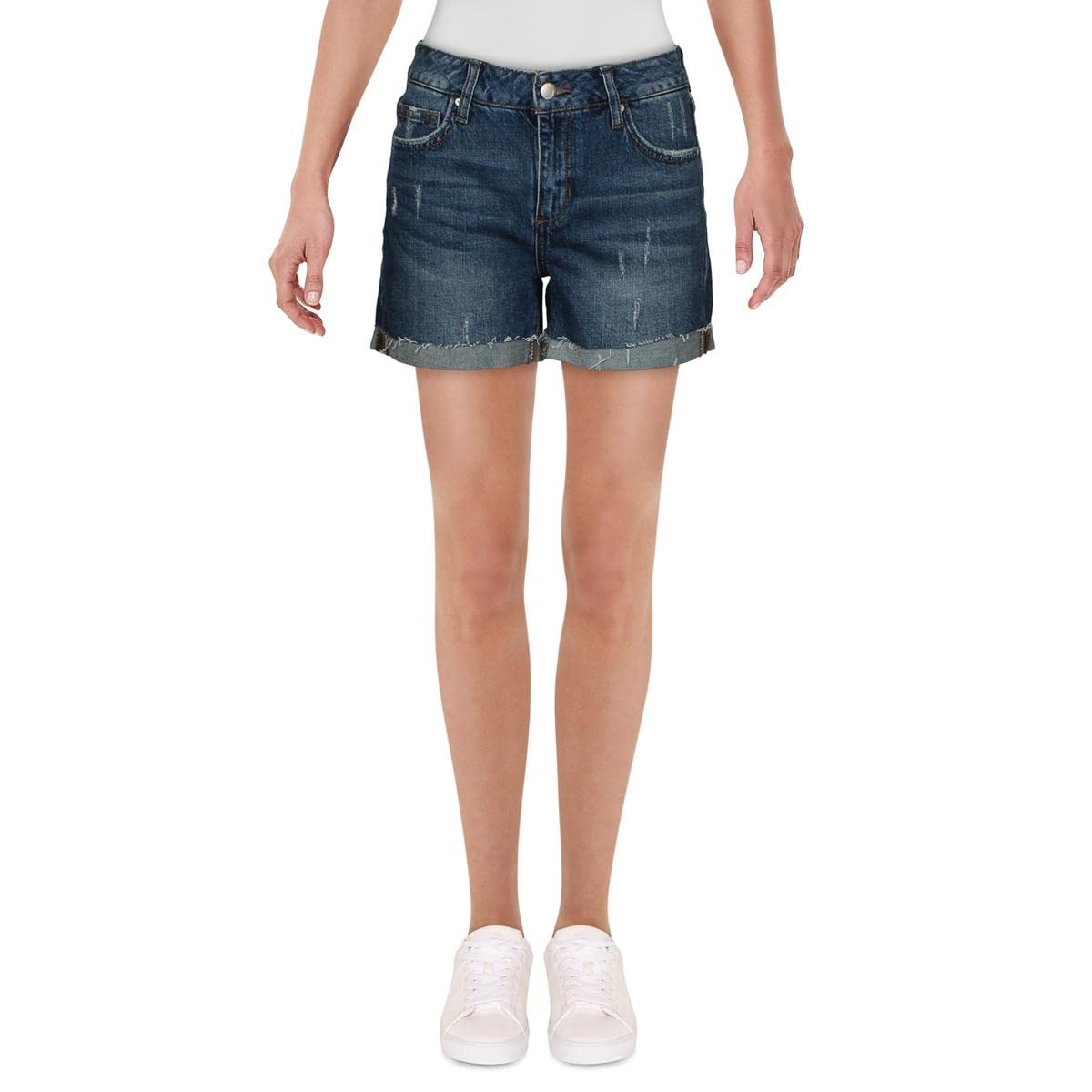 Joe's Jeans Women's High Rise Distressed Denim Shorts - Vintage Ripped Denim Shorts for Women, Comfortable Stretch Fit, Fashionable Summer Casual Wear - Perfect for Beach, Music Festivals & Street Style