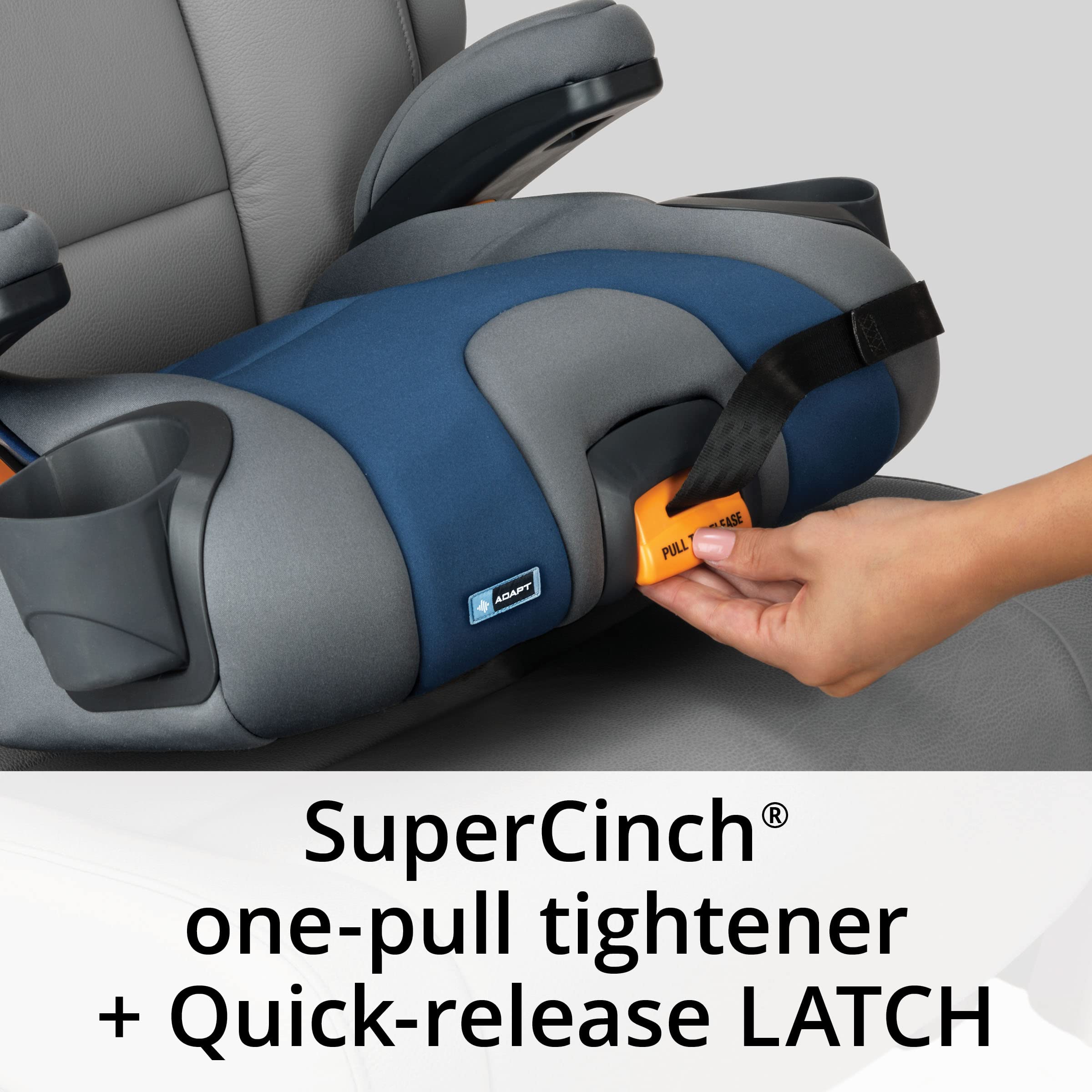 Chicco KidFit Adapt Plus 2-in-1 Belt-Positioning Booster Car Seat - Convertible Backless & High Back Booster for Kids 4+ Years (40-100 lbs) | Ember/Black - Perfect for School Carpool & Family Road Trips