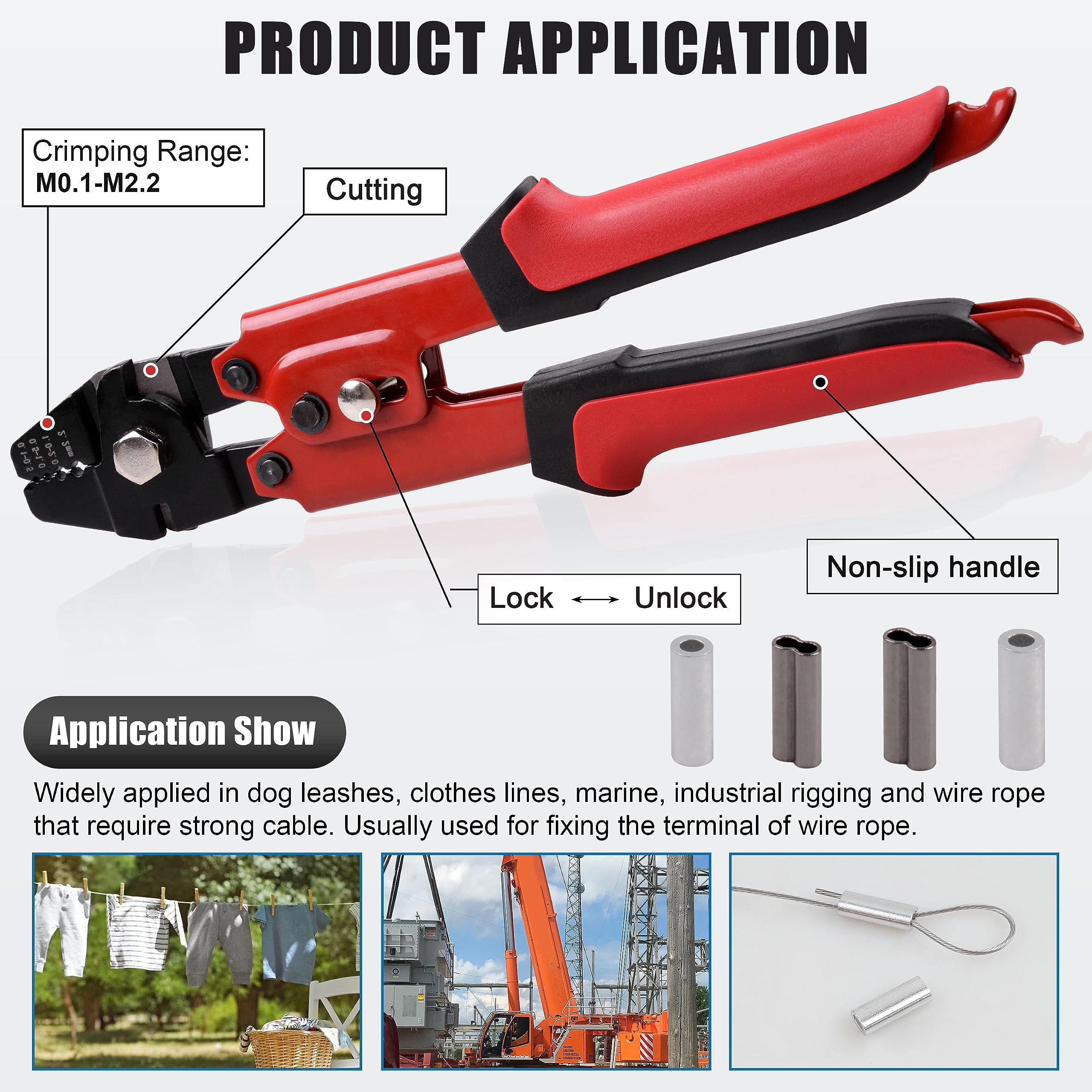 Premium Fishing Crimping Tool Kit with Aluminum & Copper Sleeves - 10
