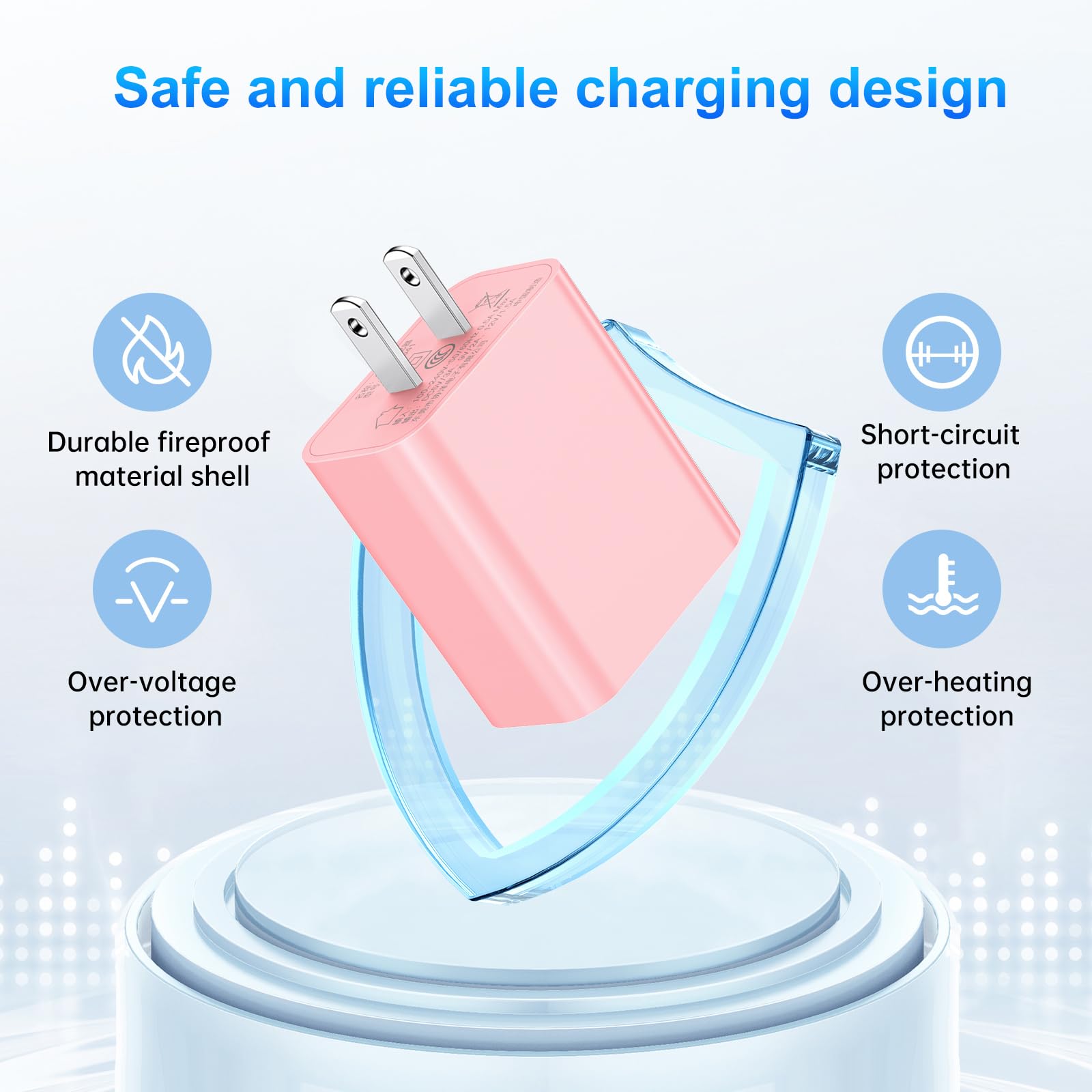 Dayaoncy 20W USB C Fast Charger Wall Plug with 3-Pack 10FT USB C to Lightning Cable - Compatible with iPhone 14/13/12/12 Pro Max/11/X/8 - Quick Charge for Home, Office & Travel
