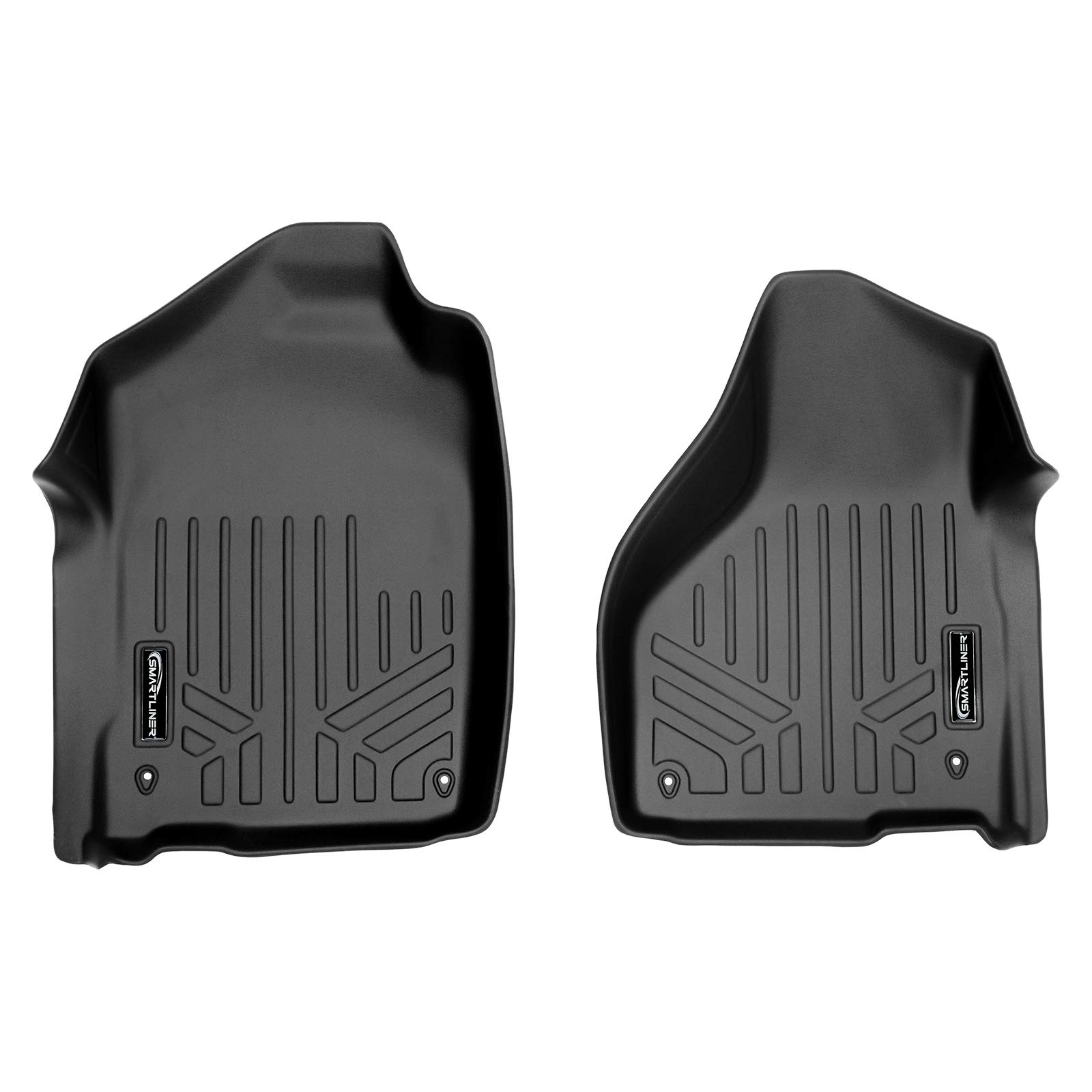 MAXLINER All-Weather Floor Mats for 2012-2018 RAM Standard/Quad Cab - 1st Row Custom Fit Black Liners with Dual Hooks | Durable Car Floor Protection for Trucks, SUVs & Off-Road Vehicles