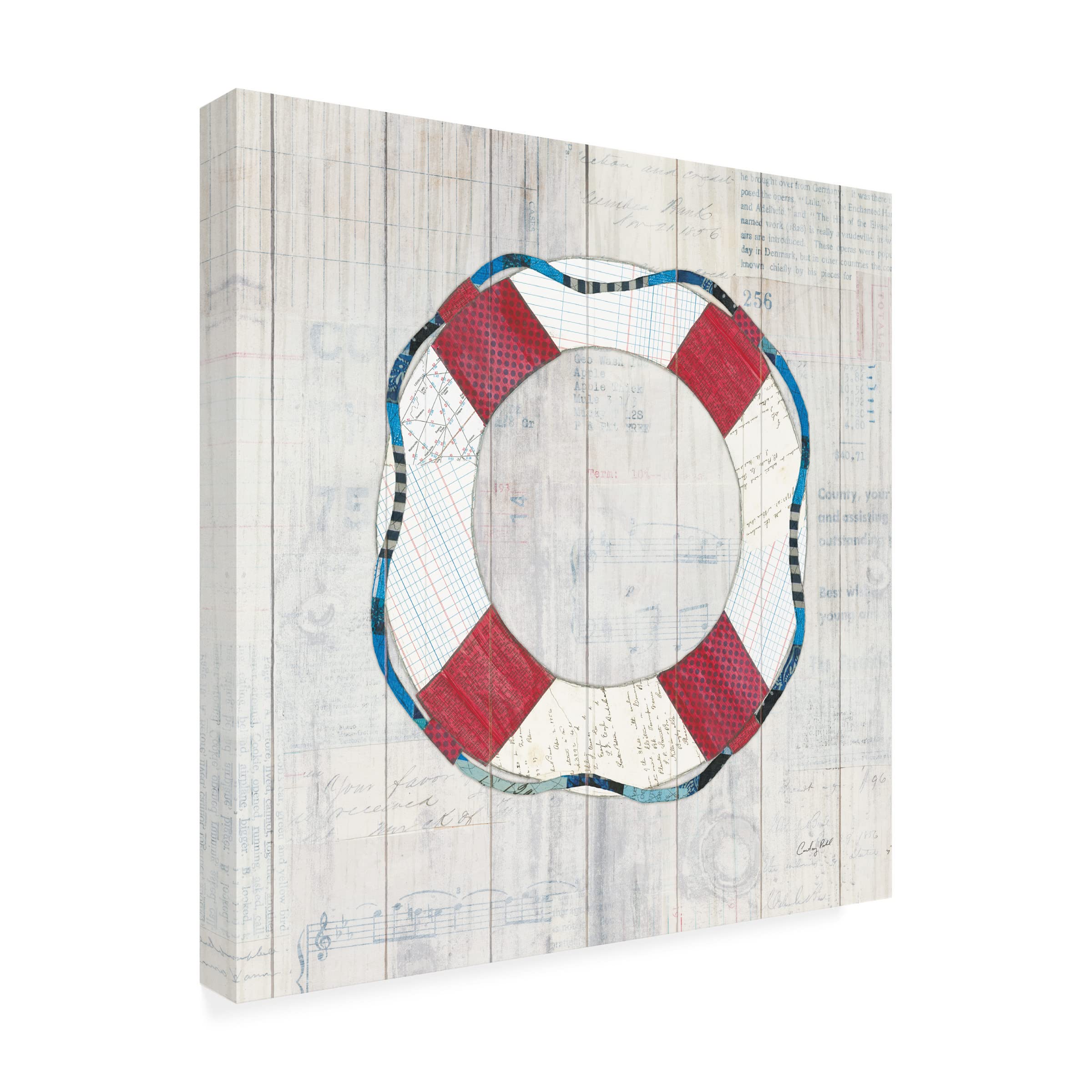 Courtney Prahl 'Wind and Waves III Nautical' Canvas Wall Art Print - Seascape Ocean Painting for Coastal Home Decor, Beach House Living Room or Office
