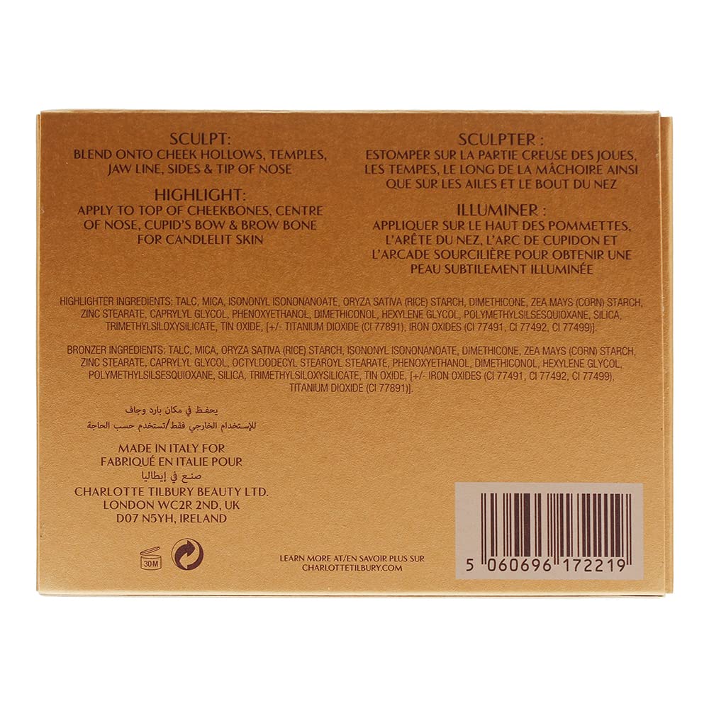 Charlotte Tilbury Filmstar Bronze & Glow Light Medium Mini Travel Size Contour & Highlight Duo - Perfect for Travel, On-The-Go Touch Ups & Everyday Glow