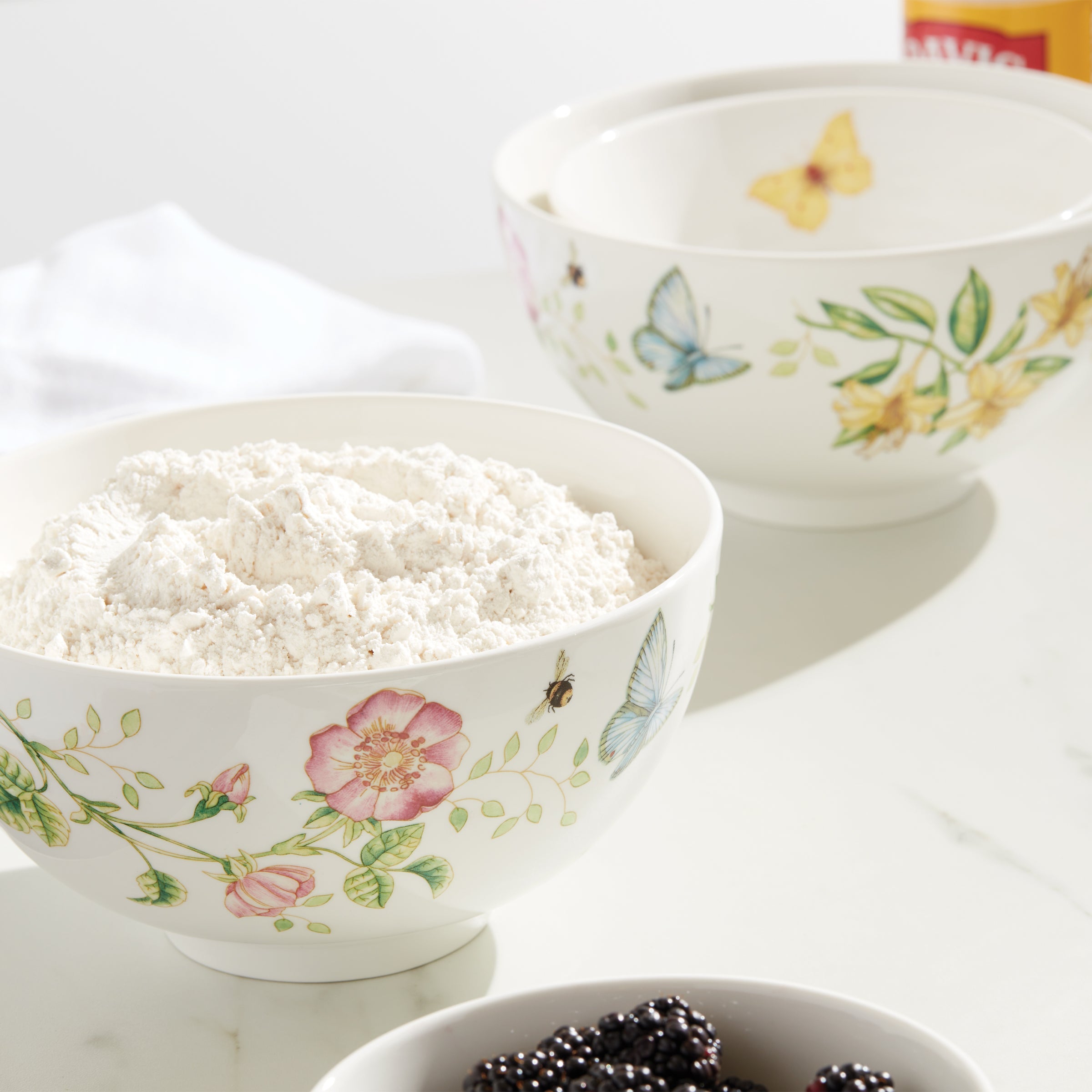 Butterfly Meadow 8-Piece Dinnerware Set - Elegant Porcelain Plates & Bowls for Everyday Dining, Dinner Parties & Home Decor