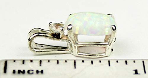 Beautiful Sterling Silver Pendant with Created White Opal and CZ Accents - Perfect for Everyday Wear & Special Occasions | SP020