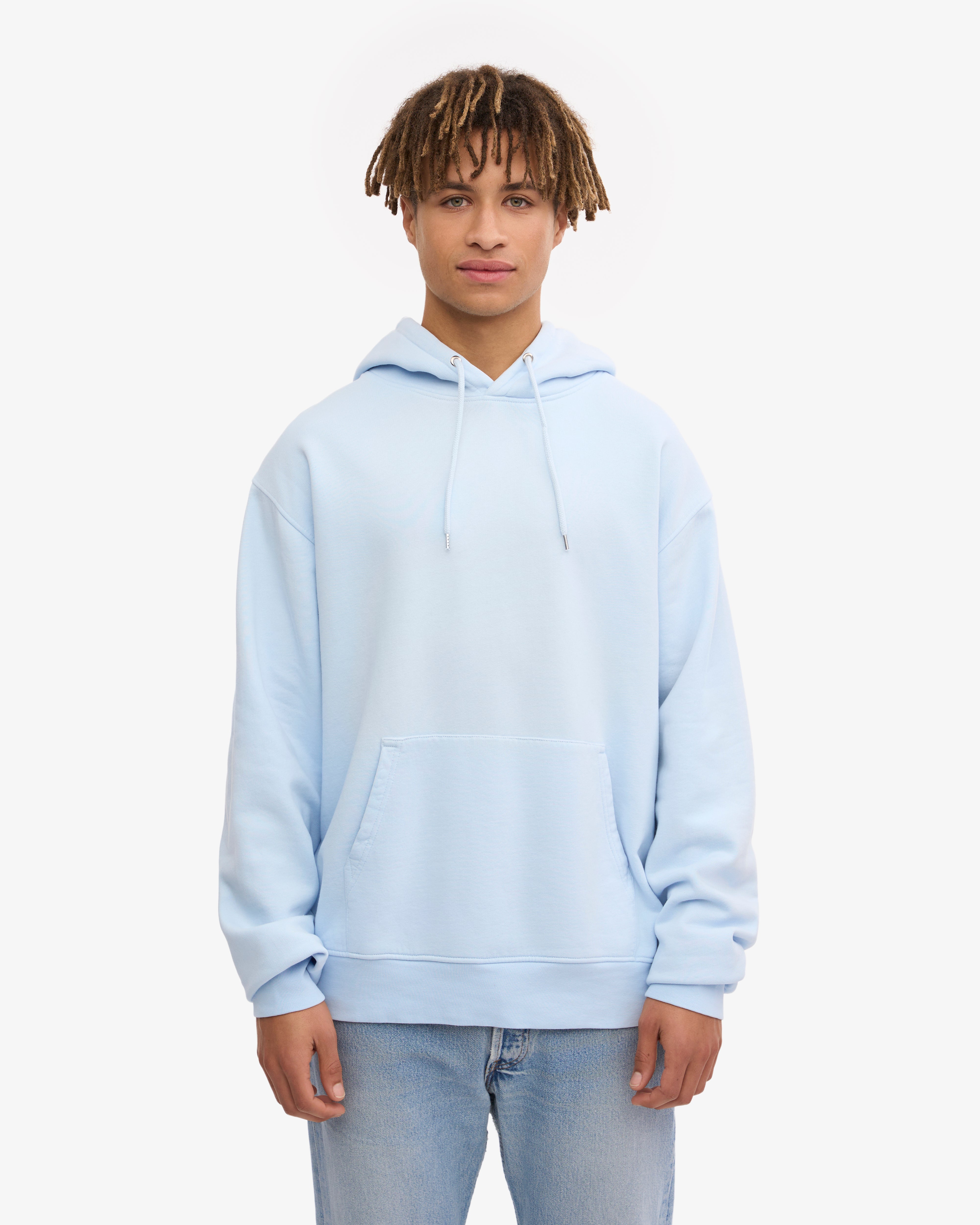 Classic Organic Hooded Sweatshirt - Polar Blue - Soft & Comfortable Pullover for Men & Women - Perfect for Casual Wear, Outdoor Activities & Layering in Cold Weather
