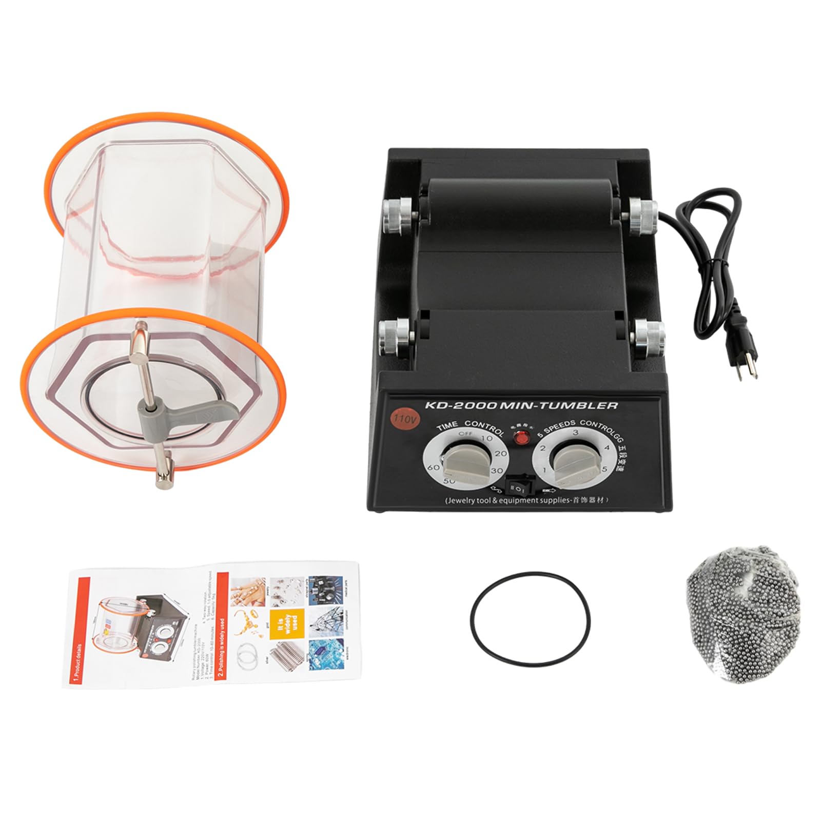 11 LB Rotary Jewelry Polisher Tumbler with Adjustable Timer & Speed - 60W Professional Jewelry Polishing Machine for Metal, Stones & Gemstones - Perfect for Jewelry Making, Lapidary & Metal Finishing Workshop