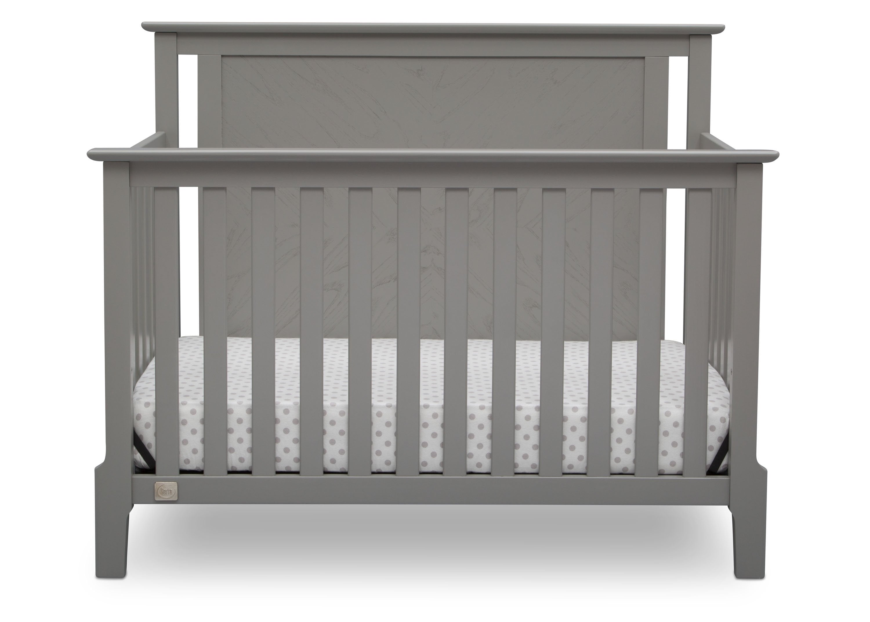 Mid Century Modern 4-in-1 Convertible Baby Crib - Toddler Bed, Daybed & Full Size Bed - Nursery Furniture for Boys & Girls - Perfect for Small Spaces & Modern Homes