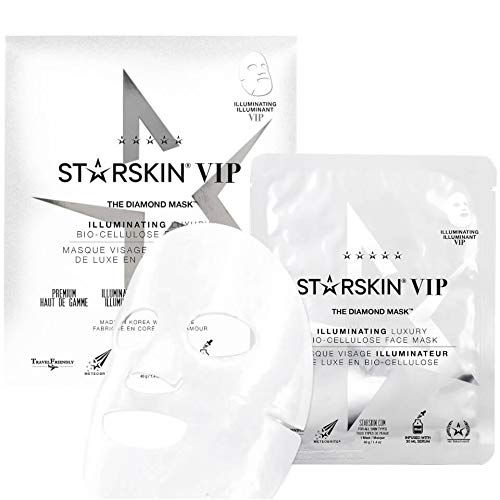 StarSkin Vip The Diamond Mask - Bio Cellulose Face Mask for Brightening & Hydration (1 Sheet) | Perfect for Spa Night, Special Occasions & Skincare Routine