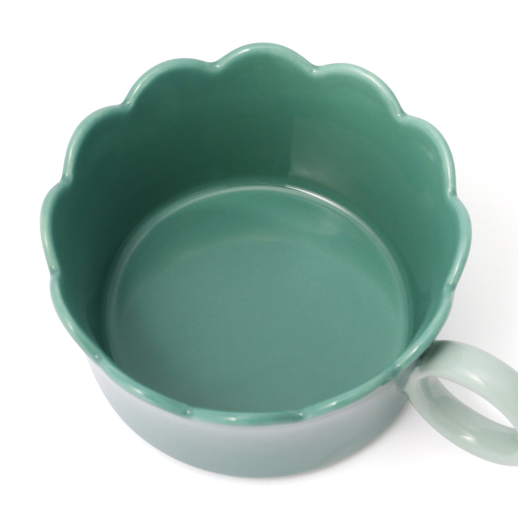 Bicolor Frill Soup Cup - Green Ceramic Bowl for Soup, Salad & Dessert | Elegant Tableware for Dining, Entertaining & Gifts