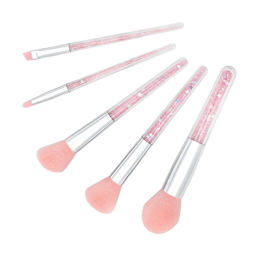 EXCLUZO 5-Piece Makeup Brush Set - Foundation Brush, Powder Brush, Eyebrow Brush - Professional Cosmetic Brushes for Women & Girls | Perfect for Daily Makeup, Contouring & Beauty Routines