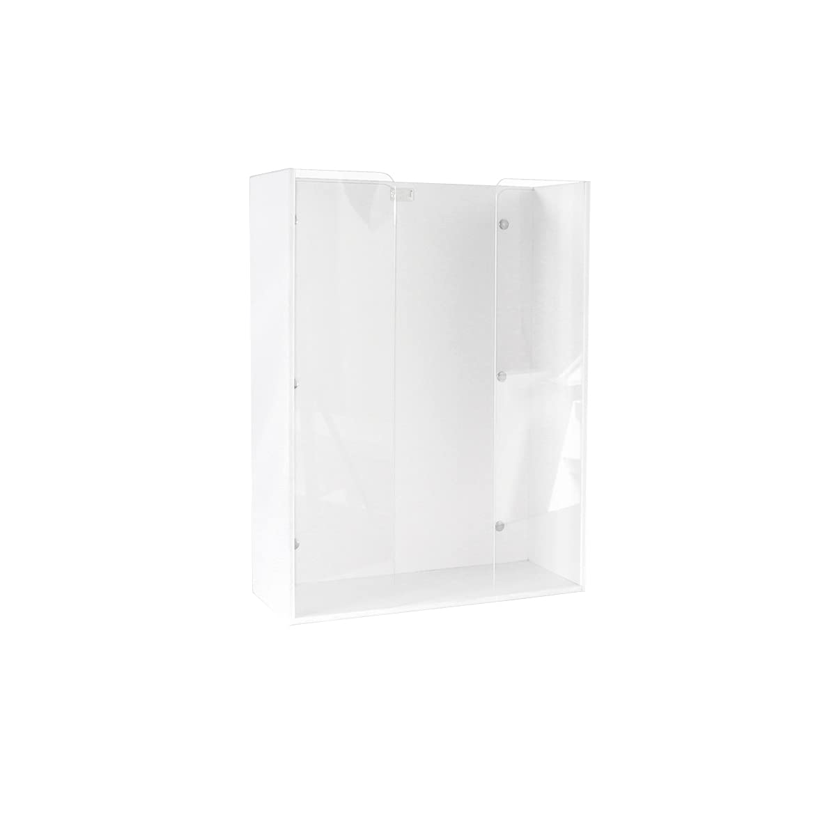 TrippNT White Triple Glove Box Holder with Clear Acrylic Front & Magnetic Mount - Perfect for Lab, Pharmacy, and Medical Storage Organization