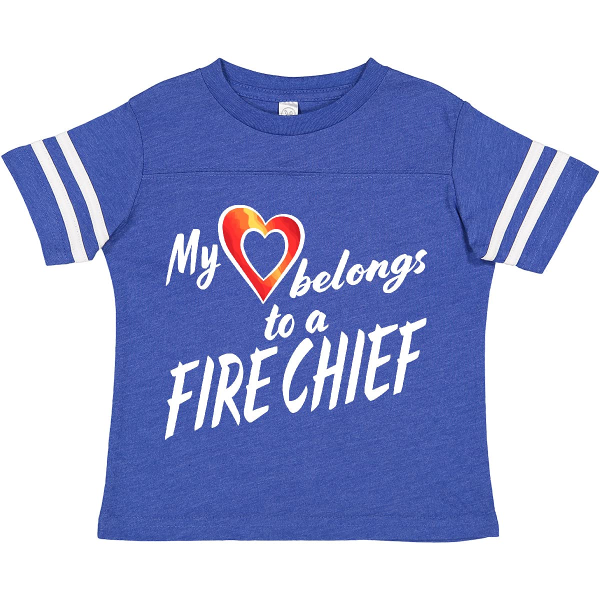 inktastic My Heart Belongs to a Fire Chief Red Heart Toddler T-Shirt - Cute Firefighter Gift for Kids Birthday & Family Events
