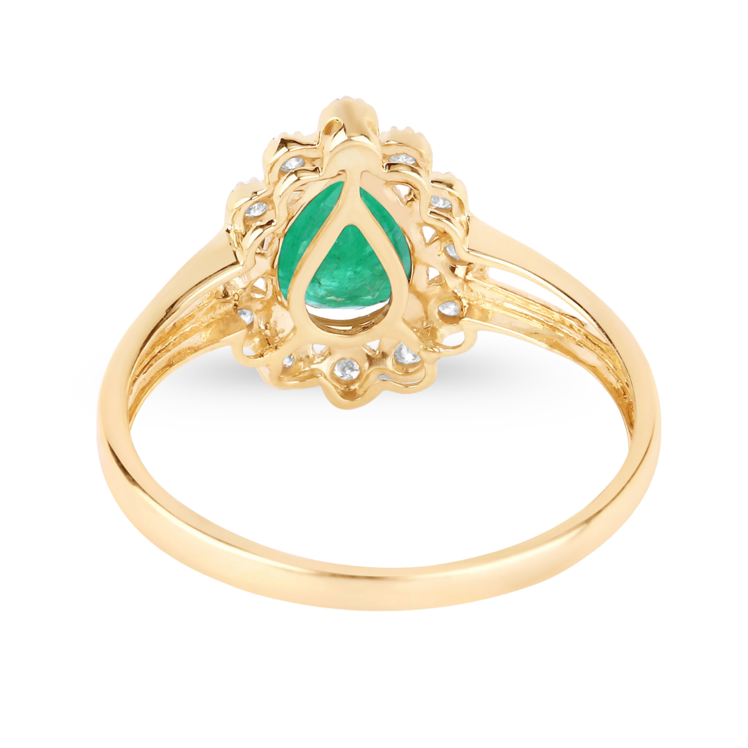 Genuine Zambian Emerald Diamond Halo Ring - 14K Gold Engagement Ring for Women, Wedding Band, Anniversary Gift | Perfect for Proposals, Bridal Jewelry & Special Occasions