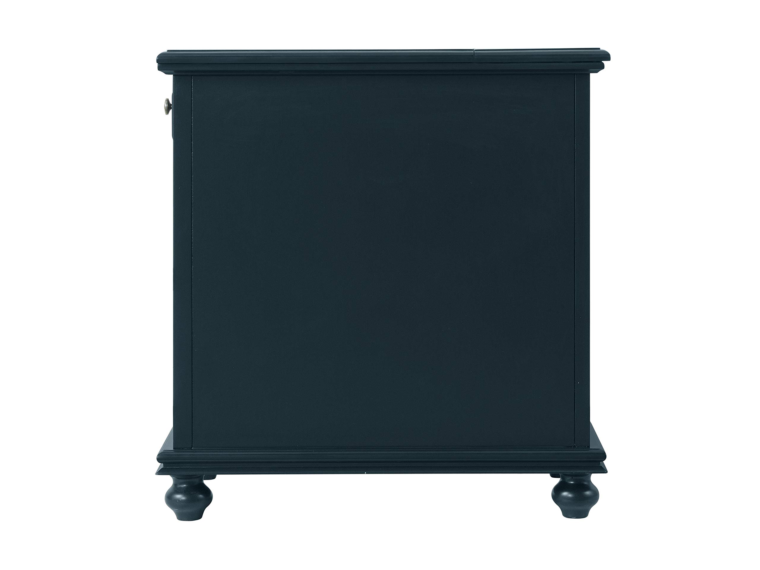 Elegant Catalina Blue Chairside End Table with Power Outlet by Martin Svensson - Perfect for Living Room, Bedroom or Office Use