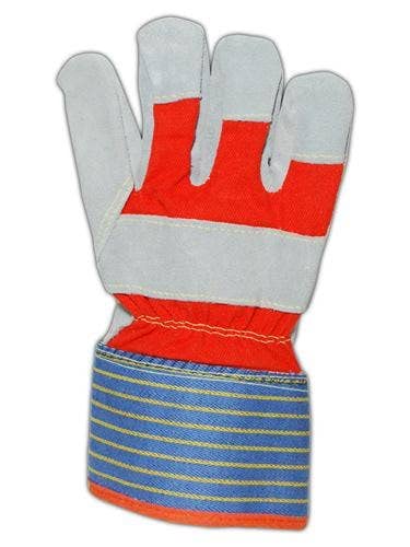 **MAGID TB25EOCR-M Kevlar/HPPE-Lined Leather Work Gloves - Medium, Gray/Red/Blue (Pack of 12) - Durable Cut-Resistant Gloves for Construction, Welding & Heavy-Duty Tasks**