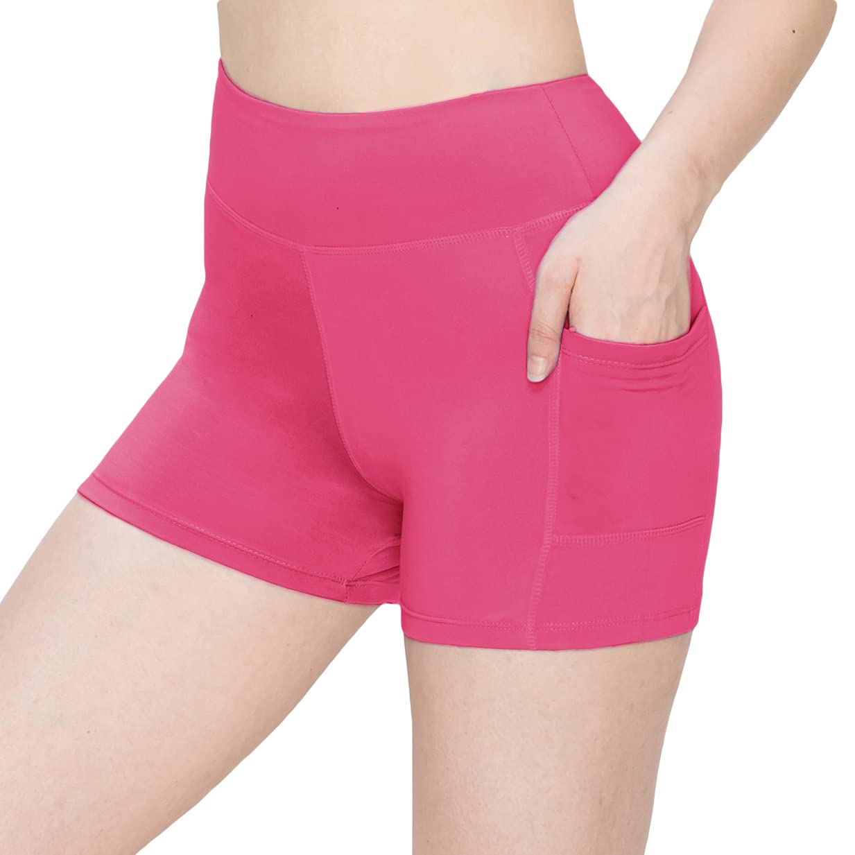 ALWAYS Women's High Waisted Biker Shorts - 3