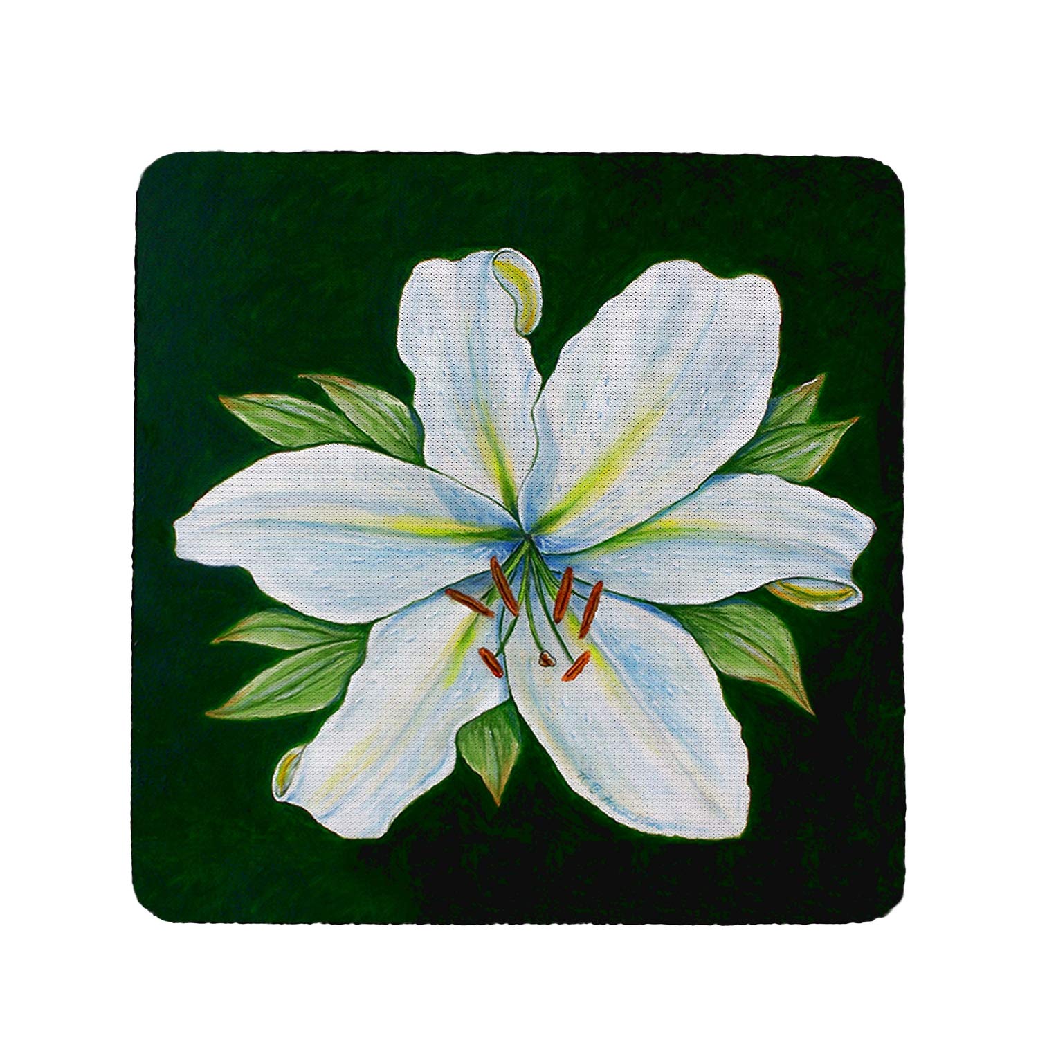Betsy Drake Casablanca Lily Coaster Set of 4 - Elegant Floral Drink Coasters for Home Decor, Perfect for Coffee Tables, Dining Tables, and Party Decorations