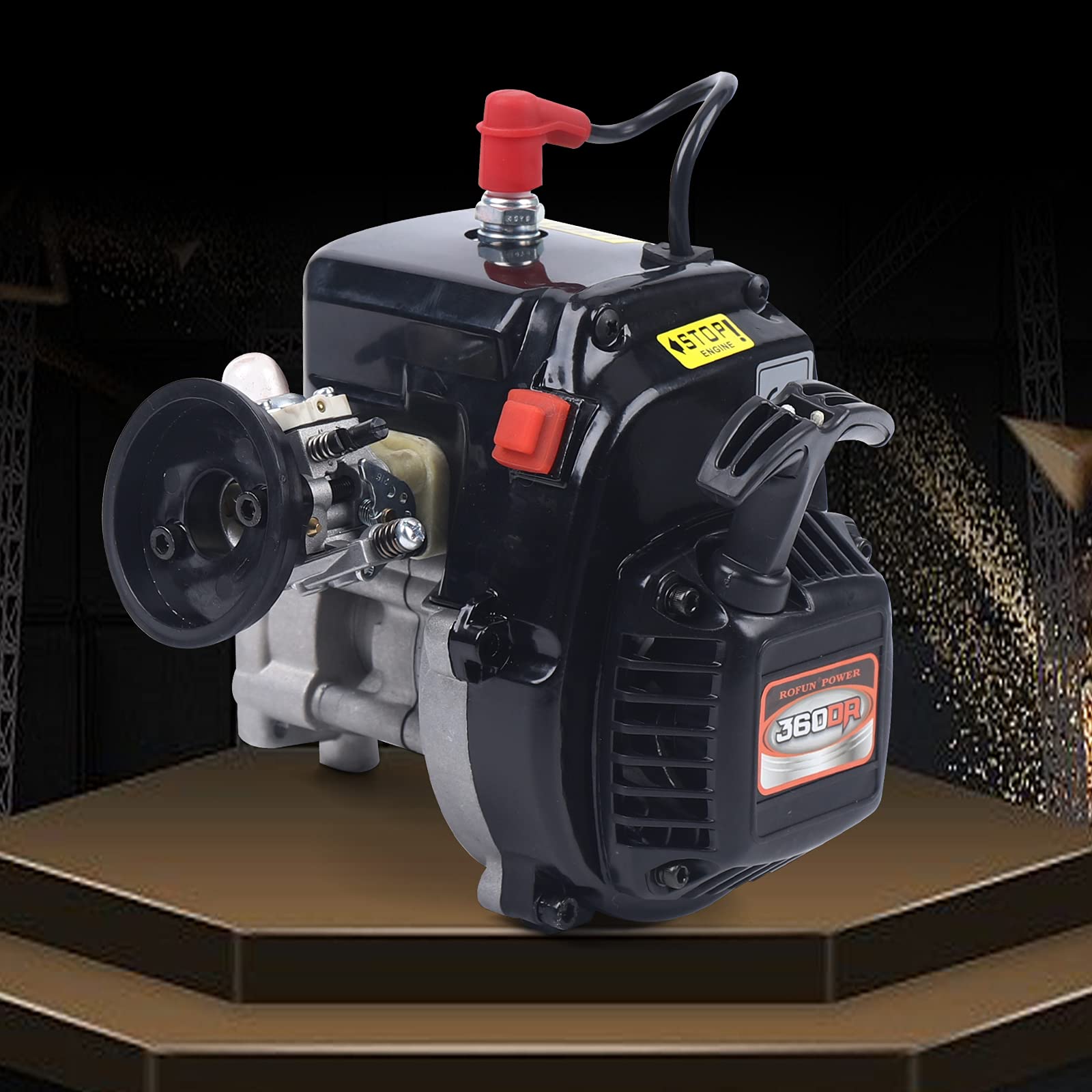 36CC 2-Stroke Gasoline Engine - Heavy Duty 4-Bolt Air Cooled Motor with Recoil Start for ROVAN, Redcat, HPI, KM Baja 5SC RC Cars - Perfect for Off-Road Racing, Bashing & Car Upgrades