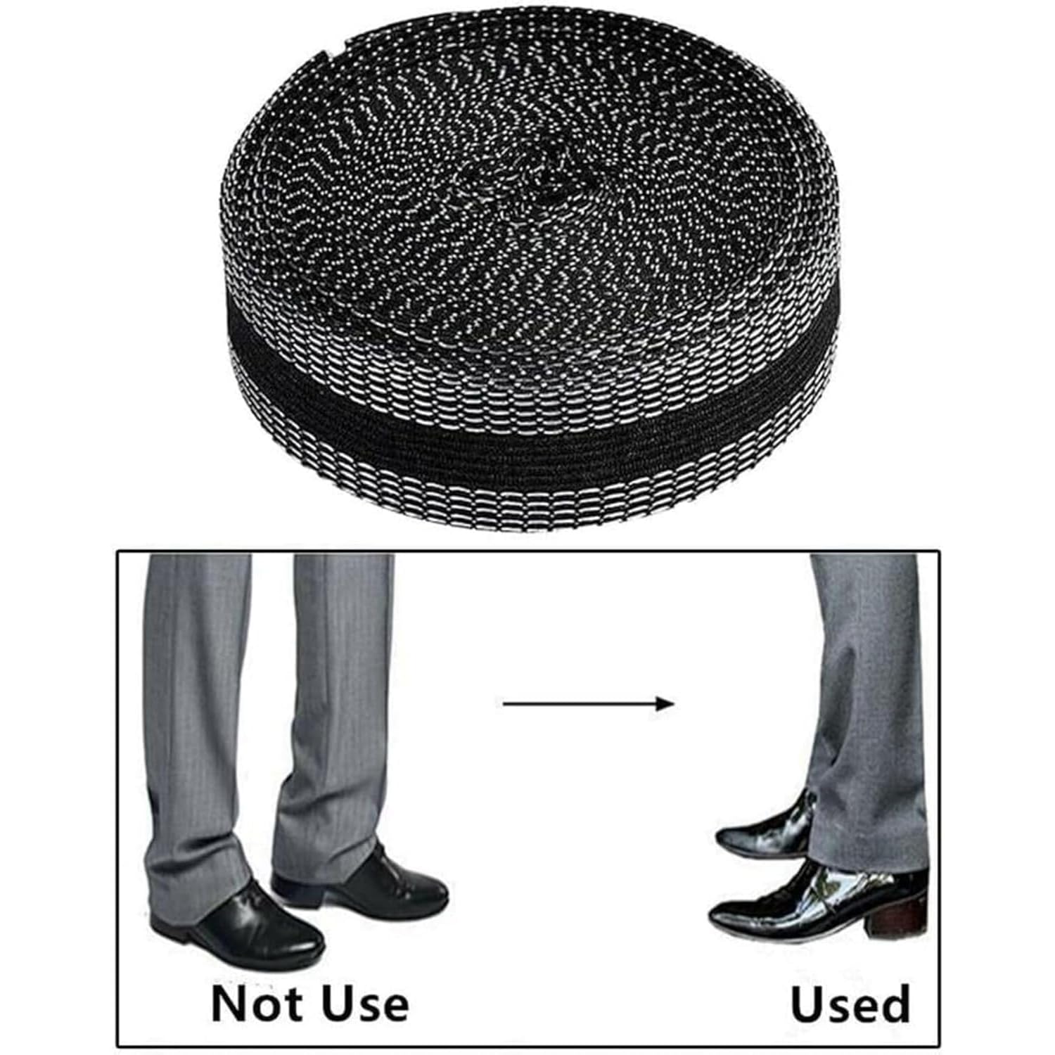 Iron-On Instant Hem Tape for Pants - 5m/5.47inch Self-Adhesive Fabric Strips, 25mm Trouser Edge Modification Tape for Suit Jeans & DIY Sewing - Quick Fix for Shortening Pants (Gray) - Perfect for Tailoring, Clothing Repair & Emergency Hem Adjustments