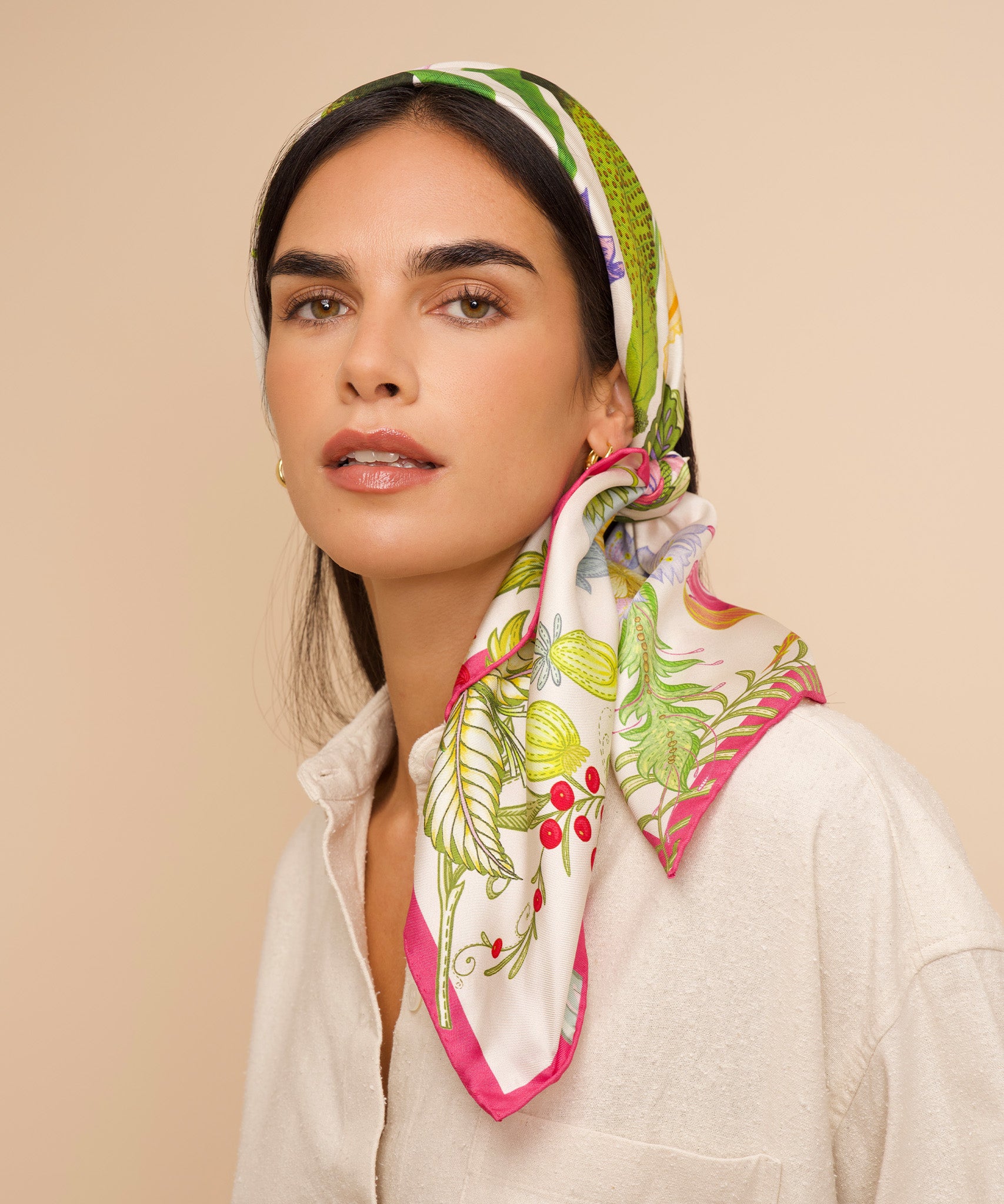 Oasis 35 Silk Square Scarf - Luxury Fashion Accessory for Women, Elegant Square Silk Scarf for Office, Travel & Special Occasions