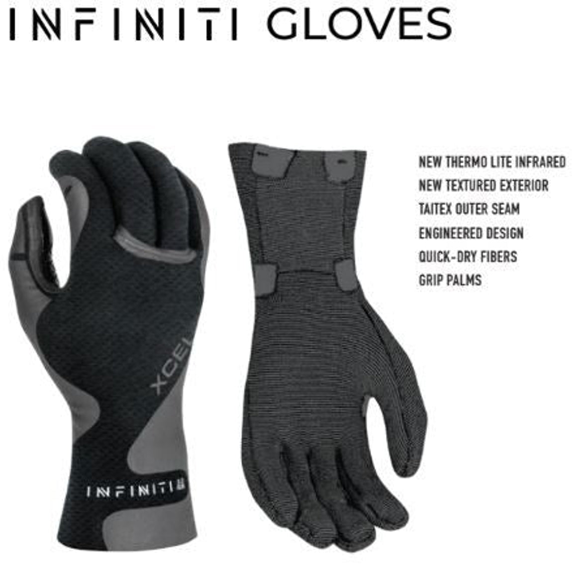 XCEL Infiniti 1.5mm 5-Finger Neoprene Gloves for Scuba Diving, Snorkeling & Water Sports - Premium Comfort & Dexterity