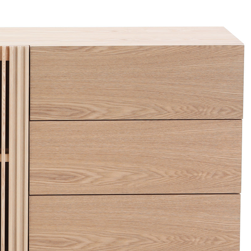 ORTON 160cm Oak Sideboard Buffet Cabinet - Modern Dining Room Storage Furniture for Home & Office Use