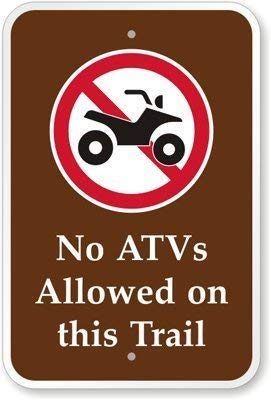 No ATVs Allowed on This Trail - 8x12 Inch Metal Warning Sign with Durable Graphic - Perfect for Hiking Trails, Parks & Private Property Boundaries