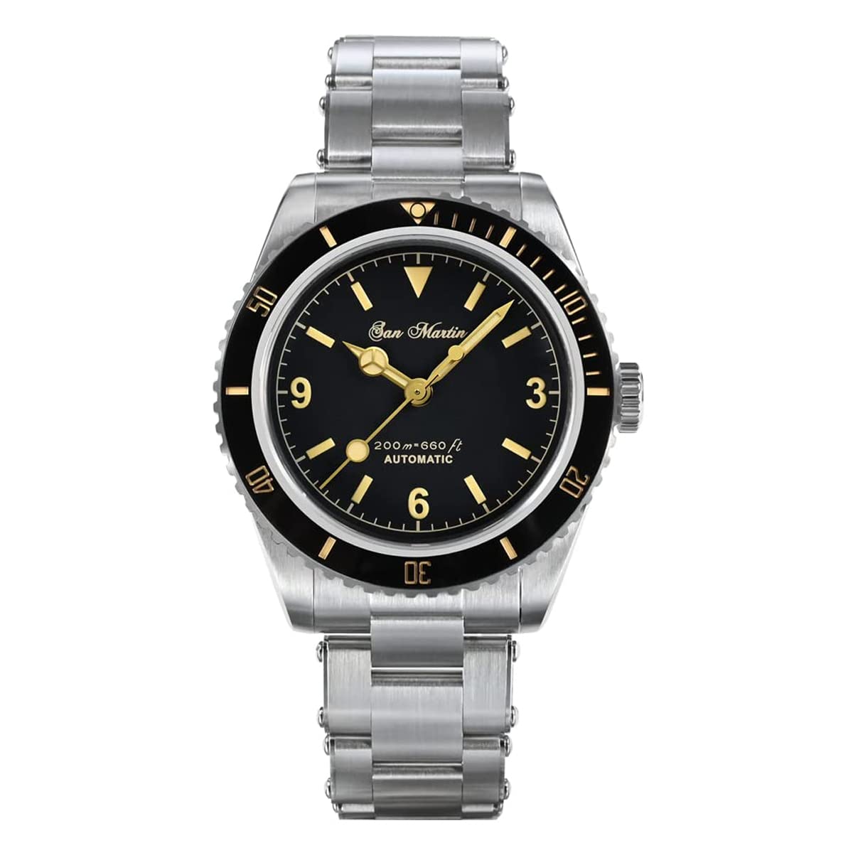 San Martin 38mm Diver Luxury Automatic Watch for Men - YN55 Movement, Sapphire Crystal, Luminous Hands, 20Bar Waterproof - Perfect for Diving, Swimming & Everyday Wear