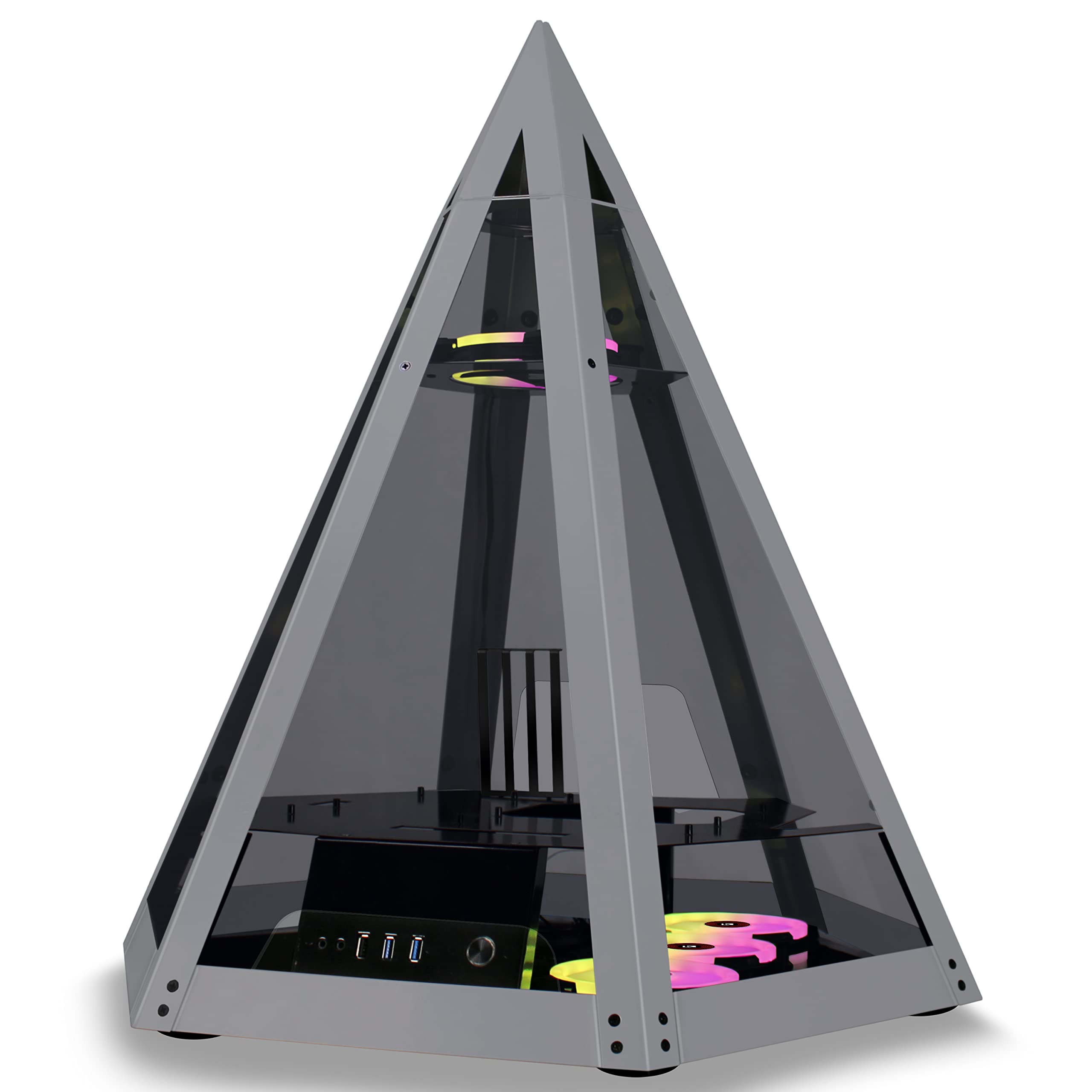 KEDIERS Diamond Pyramid ATX Mid Tower PC Case - Innovative Gaming Computer Case with Tempered Glass & RGB Lighting, High Airflow Design for Gaming PCs (Model C600) - Perfect for Esports, Streaming & High-Performance Gaming Setups