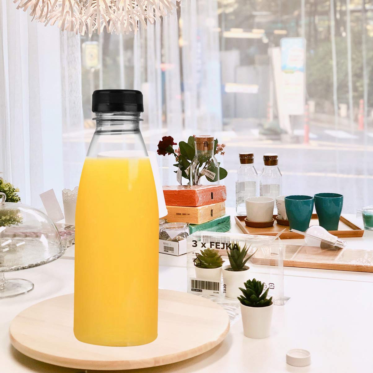 6pcs Empty Juice Bottles for Pet Storage & DIY - Cabilock
