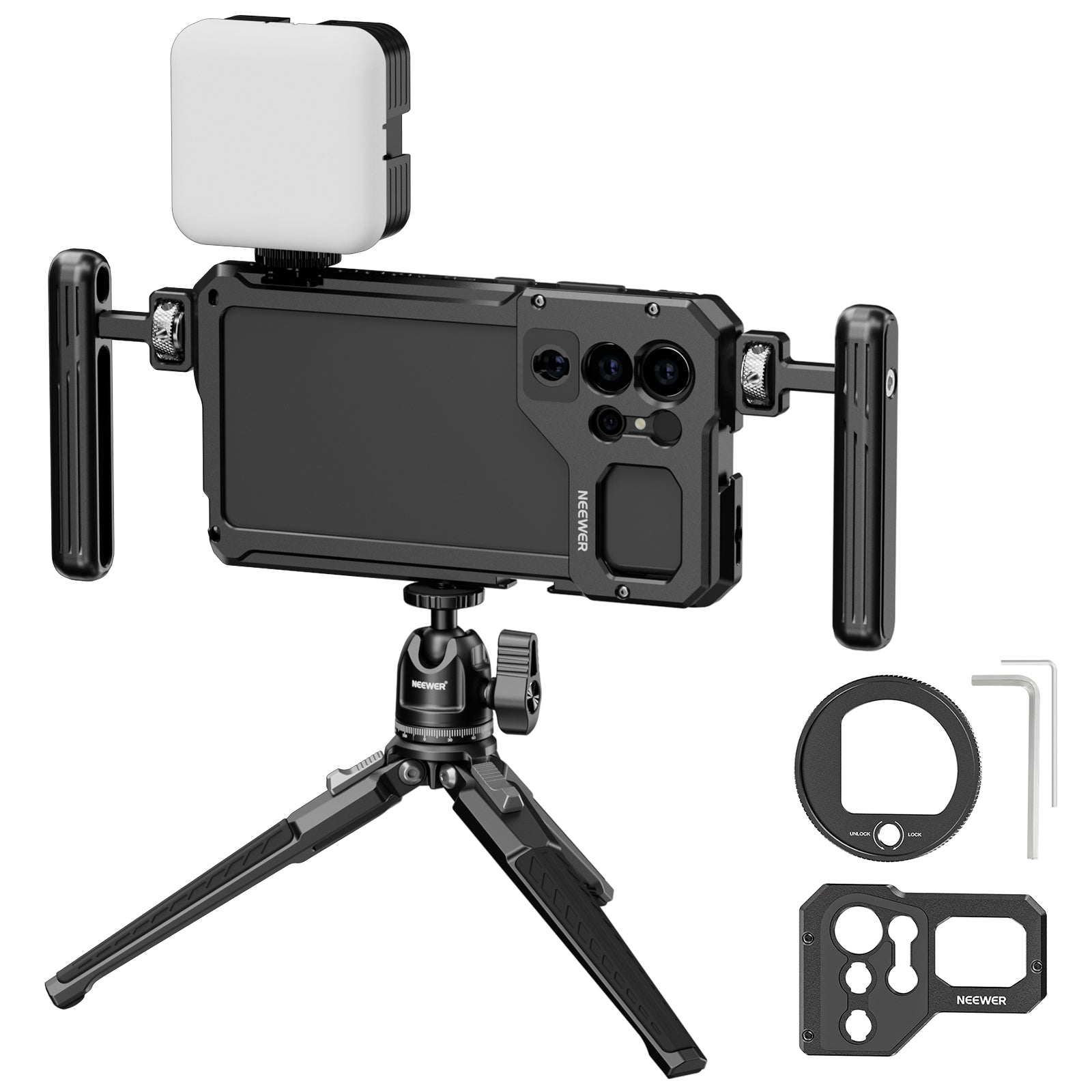 NEEWER S23 Ultra Phone Cage Video Rig Kit - Professional Smartphone Stabilizer for Samsung Galaxy S23 Ultra - Perfect for Vlogging, Filmmaking, and Live Streaming