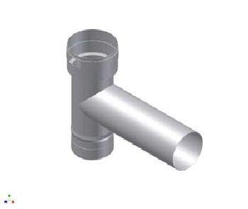 3'' VFT Stainless Steel Chimney Tee with Removable Snout - Durable HVAC Vent Pipe Fitting for Dryer, Water Heater & Stove Exhaust Systems