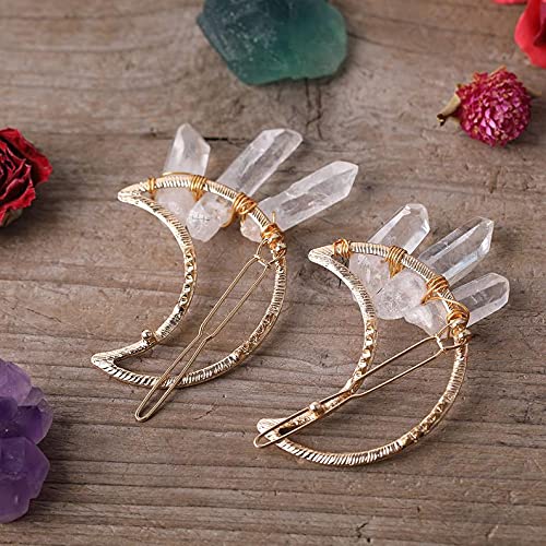 Celtic Hair Sticks with Quartz Stone - 2pcs for Long Hair Styling & Irish Accessories
