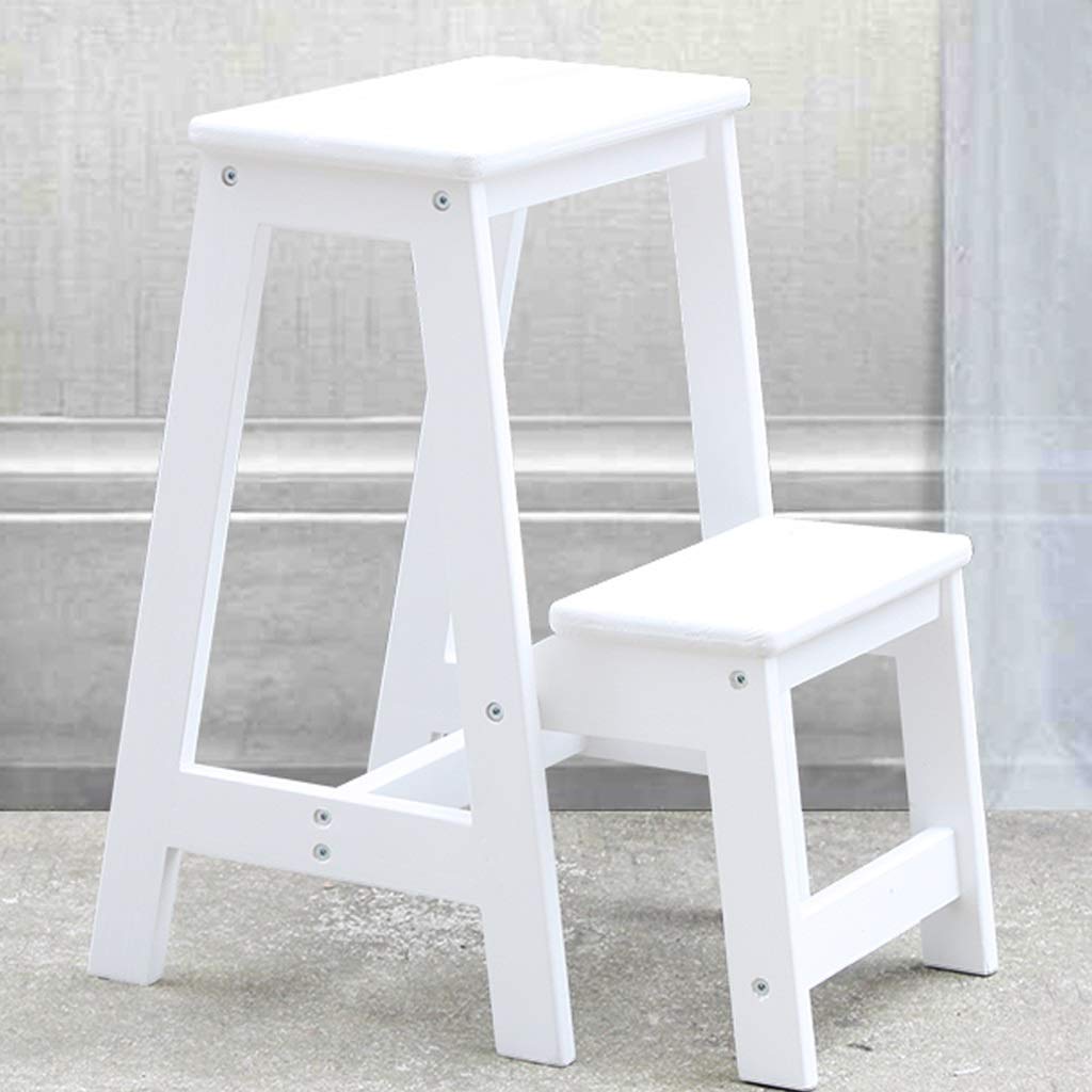 2-Step Wooden Step Stool with Non-Slip Surface, Foldable Chair for Kids & Adults, Solid Wood Climbing Stool (38.5x20x55cm) - Perfect for Kitchen, Bathroom & Home Organization