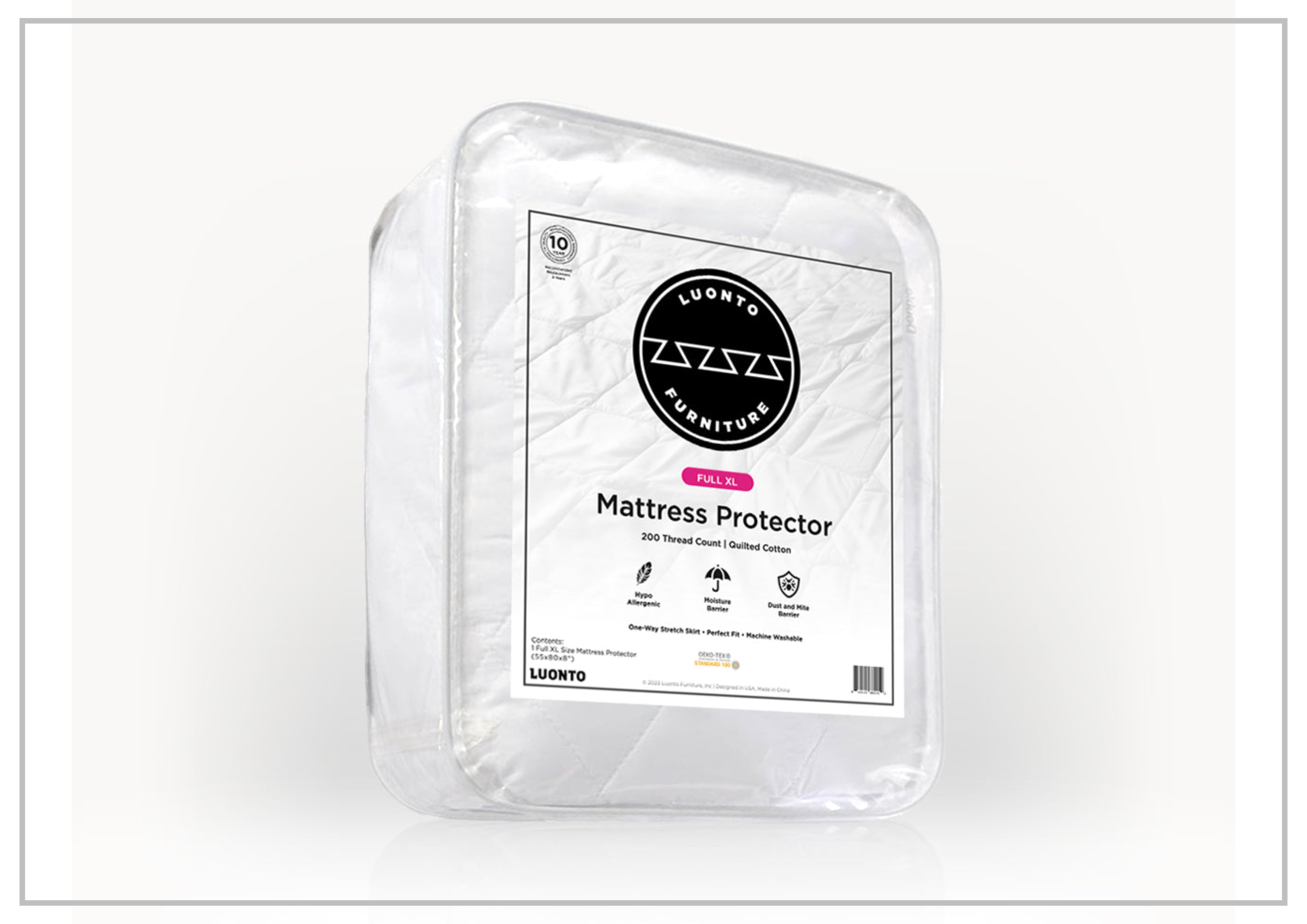 Luonto Waterproof Mattress Protector - Queen Size, Hypoallergenic, Breathable, Fitted Sheet Style - Perfect for Bedwetting, Allergies & Spill Protection