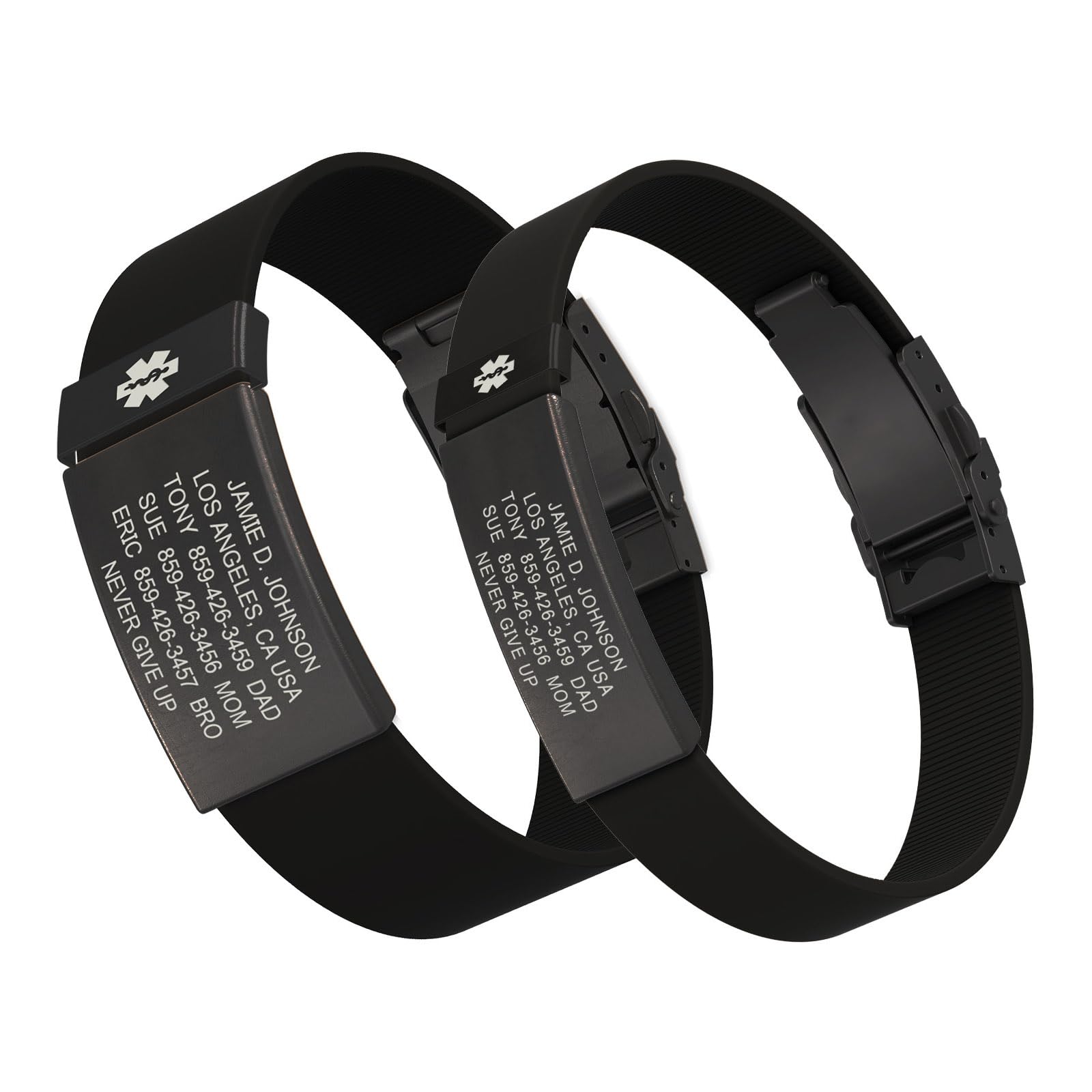 ROAD iD Personalized Medical ID Bracelet - Premium Engraved Safety Wristband with Medical Alert Badge & Secure Silicone Clasp - Ideal for Runners, Cyclists, and Outdoor Enthusiasts