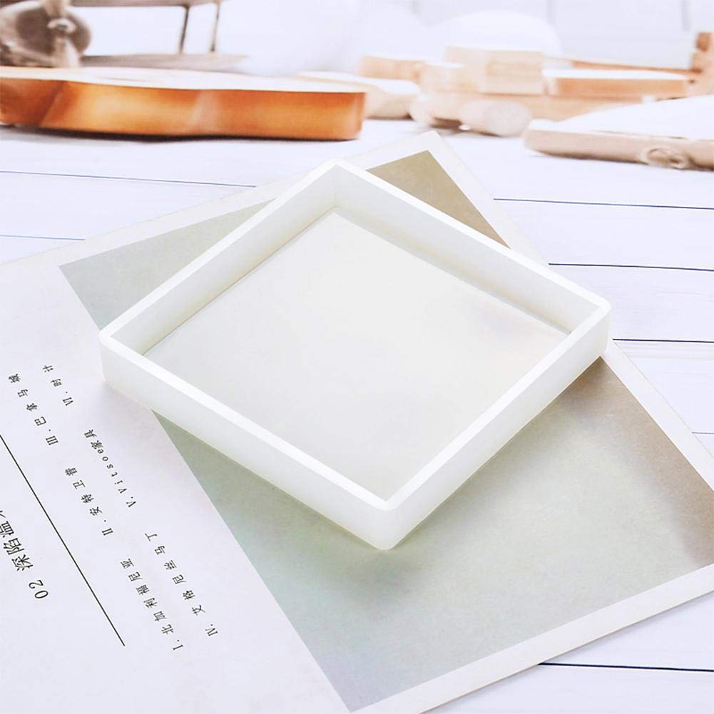 4 Pack DIY Silicone Coaster Molds - Square Epoxy Casting Molds for Resin, Concrete & Cement - Perfect for Home Decor, Craft Projects & DIY Gifts (6x6 Inches)